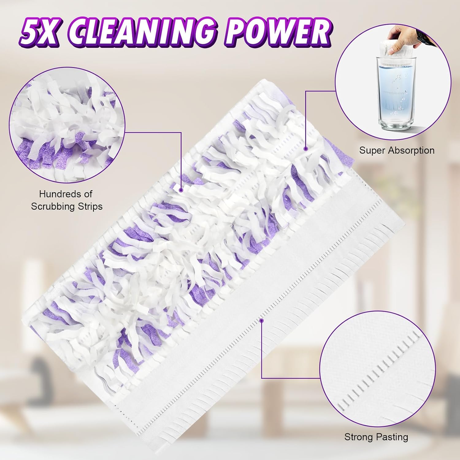 DrFlito 25 Pack Power Mop Pad Refills Unscented