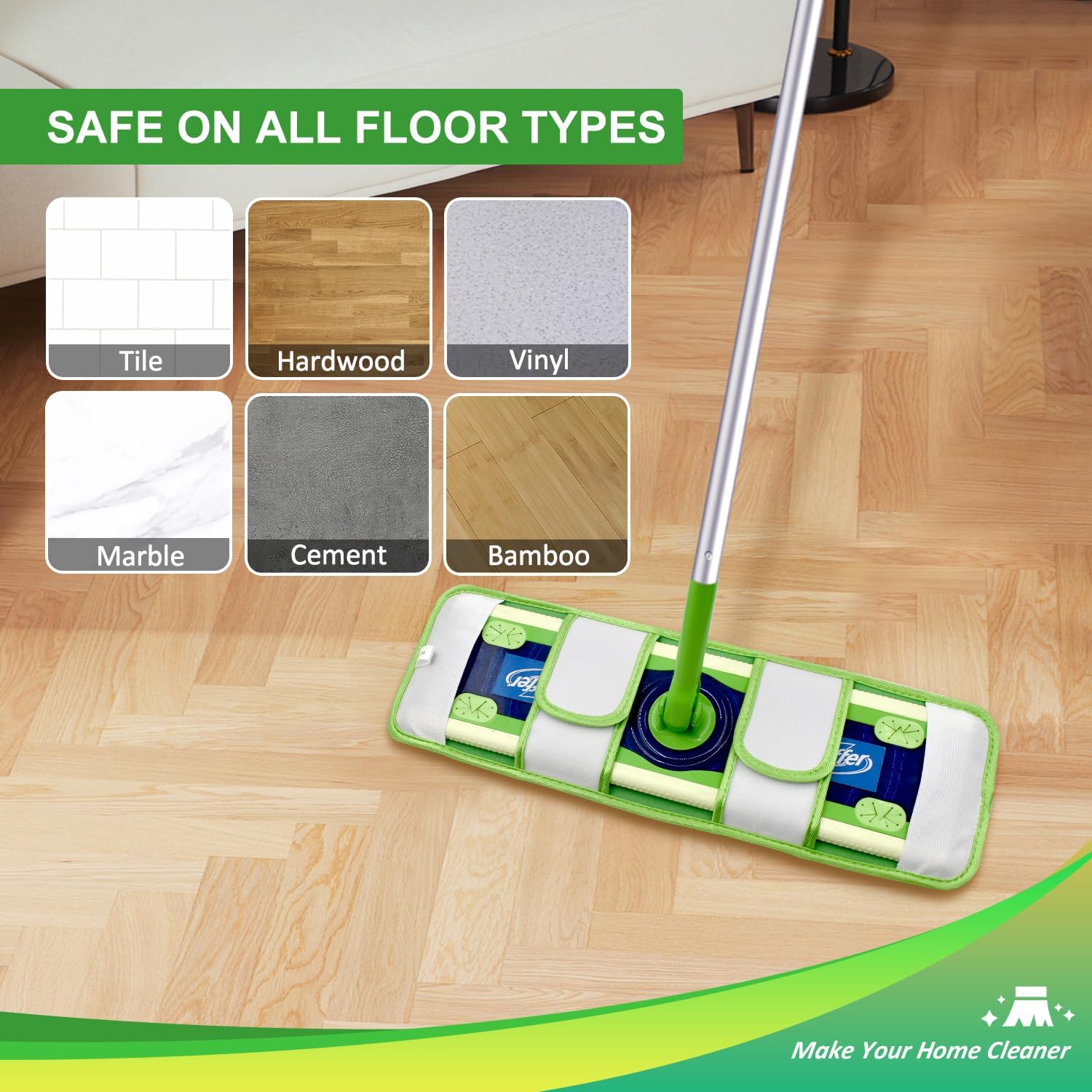 GFRED 4 Pack Swiffer XL Mop Pads Reusable Wet Dry
