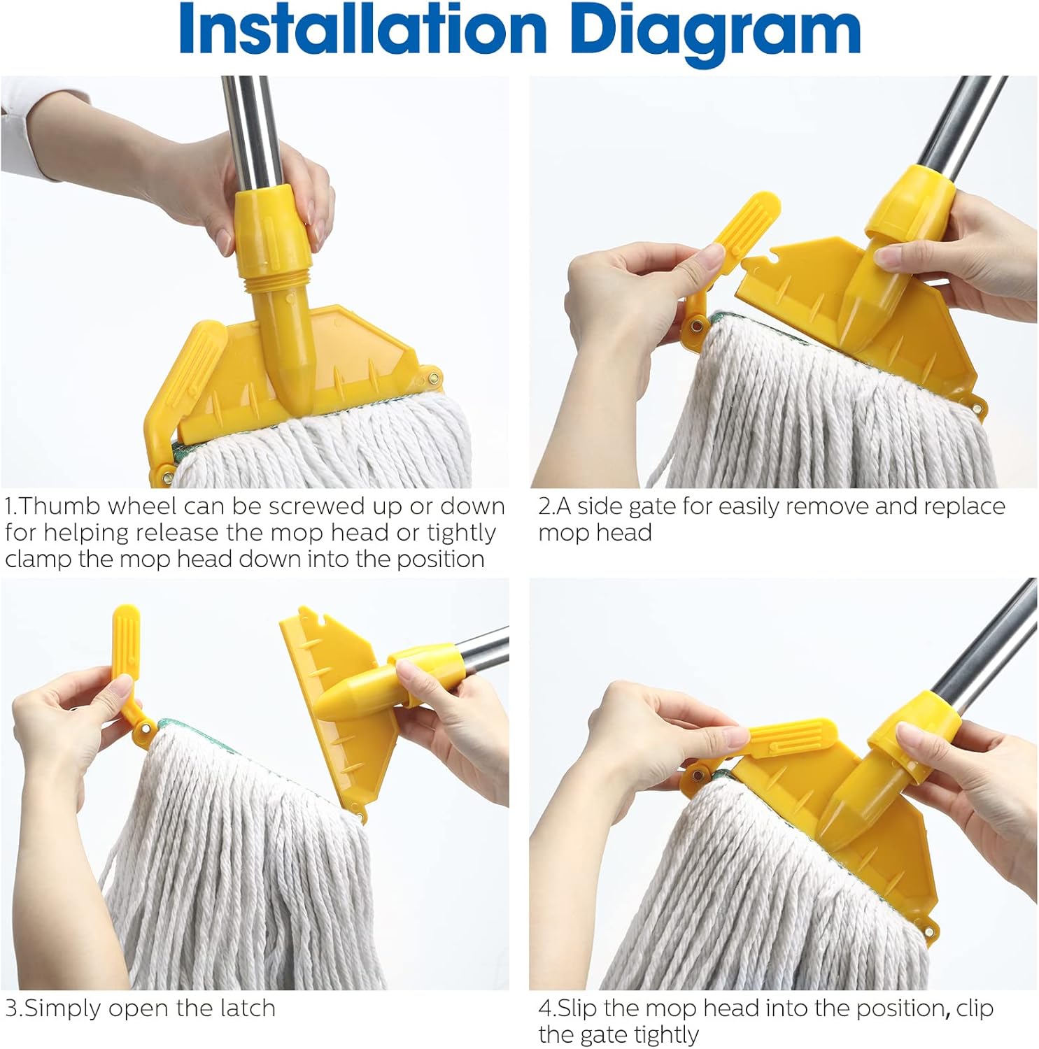 6 Pack Cotton String Mop Heads Heavy Duty Commercial Replacement