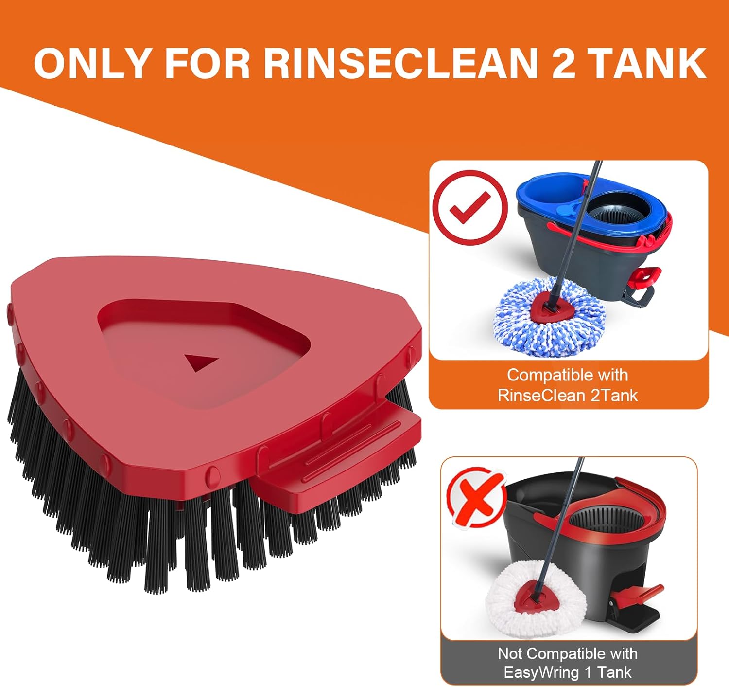 Fatmass Upgraded Spin Mop Replacement Brush for O-Cedar RinseClean 2 Tank