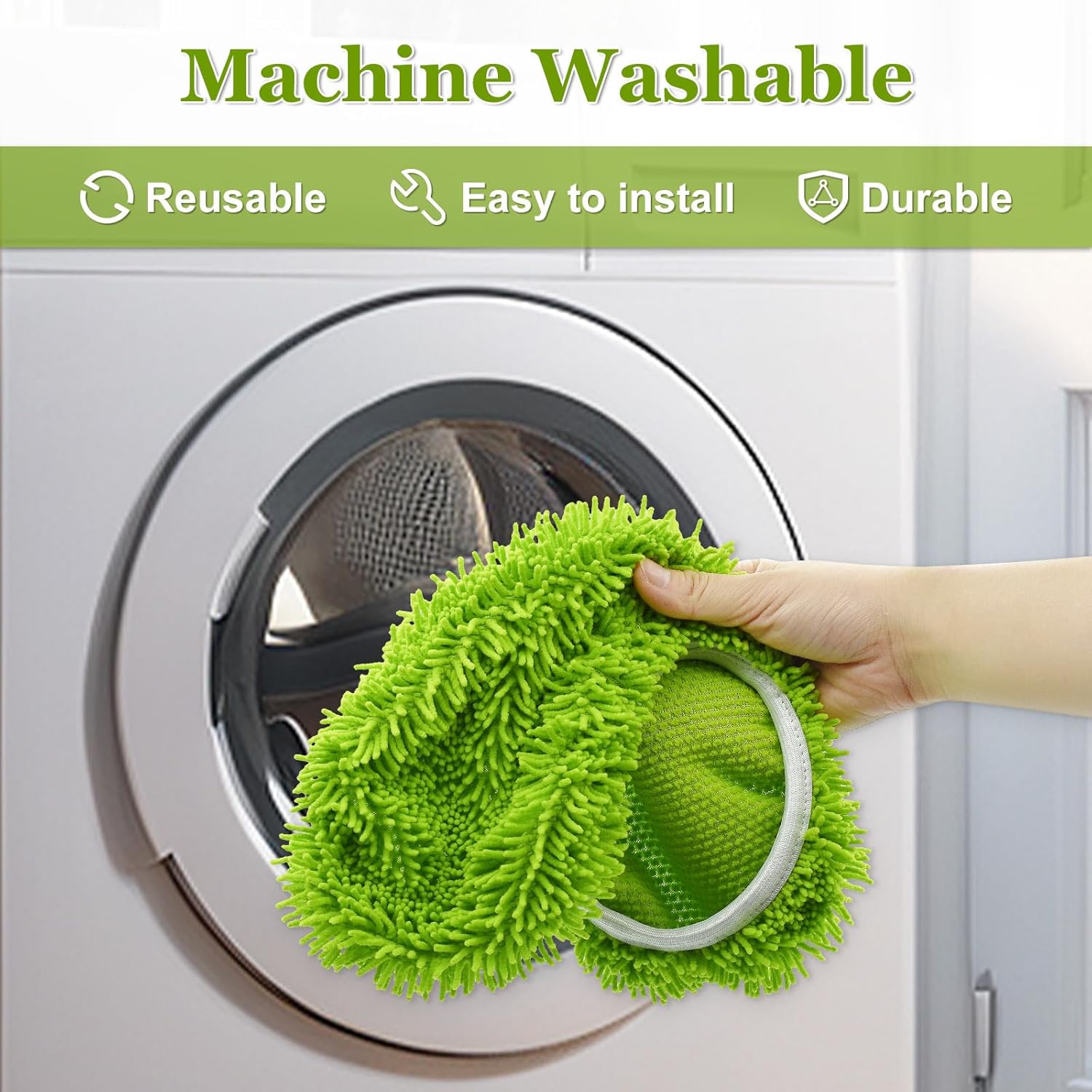 DLAIMI XL Mop Pads for Swiffer XL 4 Pack Reusable Microfiber