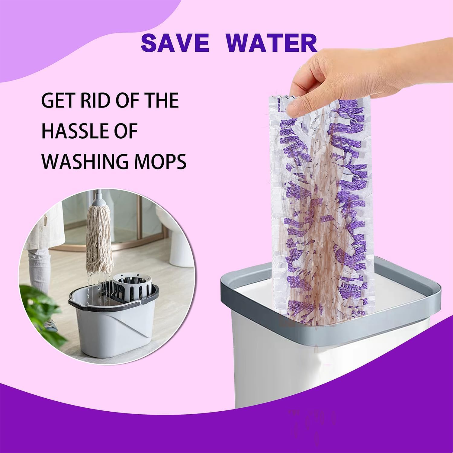 AWAYDD PowerMop Multi-Surface Mopping Pad Refills Purple -10