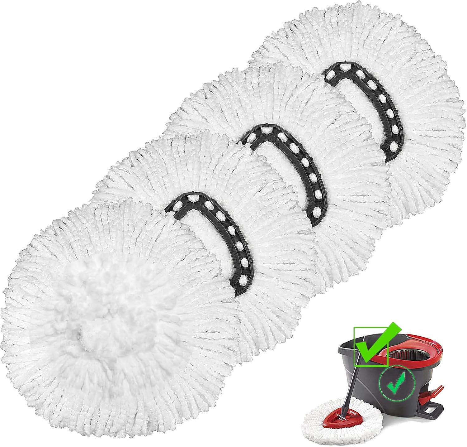 HiBaBy 4 Pack Mop Head Replacement for O Cedar Mop