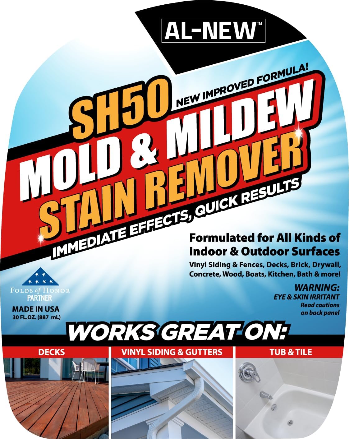 AL-NEW SH50 Mold Mildew Stain Remover 30oz