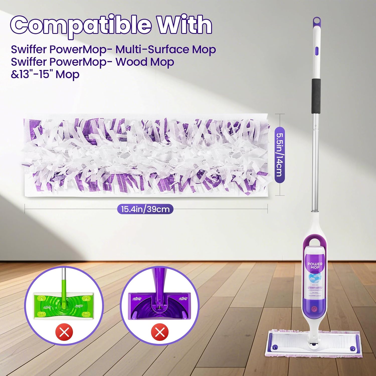 Kukident Power Mop Refills 24 Count Multi-Surface Safe