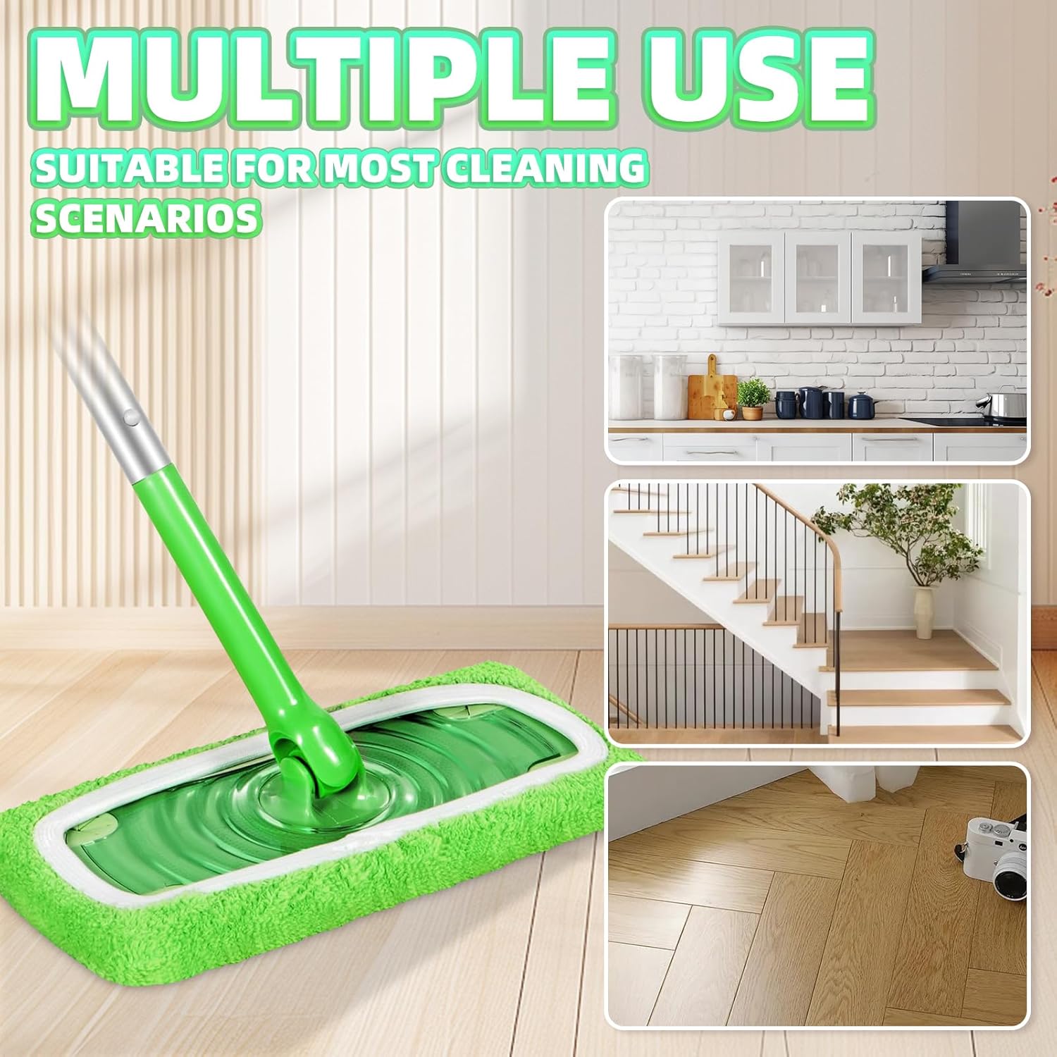 Nicemiya 8 Pack Reusable Mop Pads for Swiffer