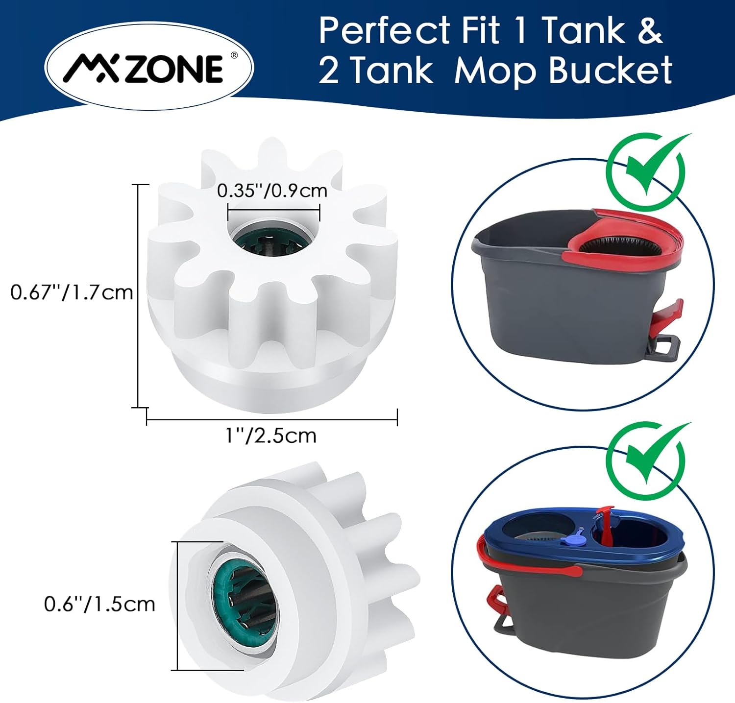 MXZONE Spin Mop Gear Replacement 2 Pack