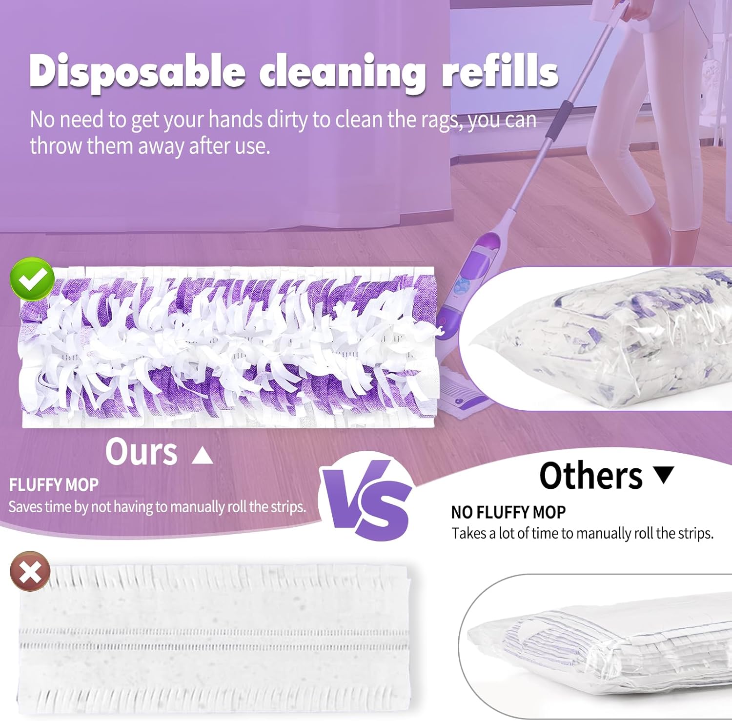 Cafonil Power Mop Pads Refills 25 PCS Multi-Surface