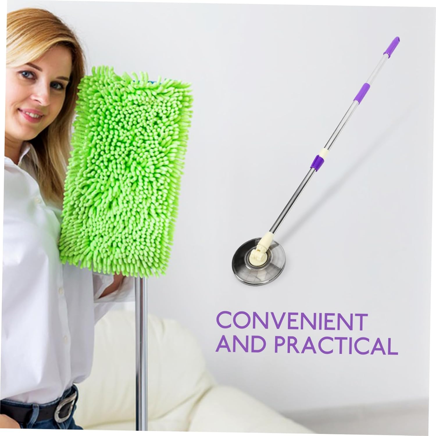 Ipetboom Rotating Mop Handle Stainless Steel Detachable