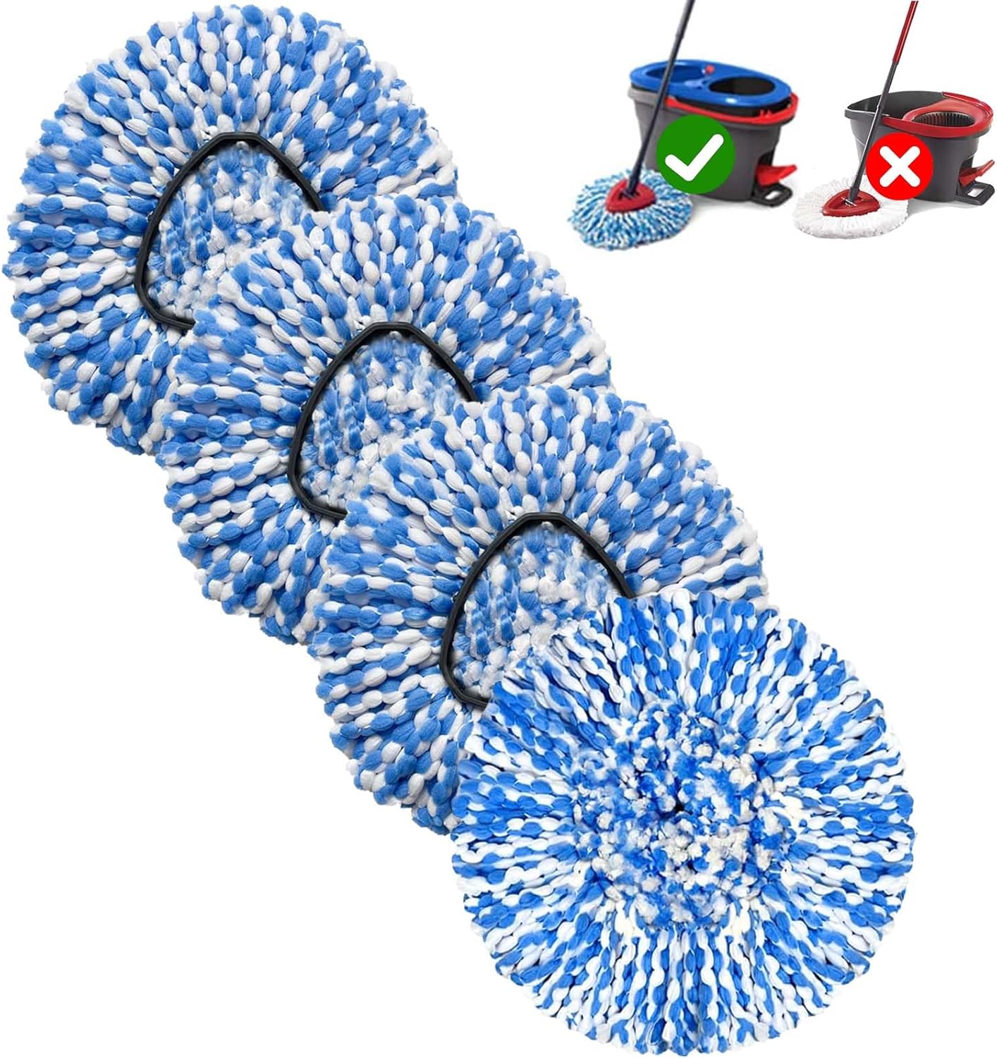 FOOKCIAN 4 Pack Mop Heads for RinseClean 2-Tank System 1