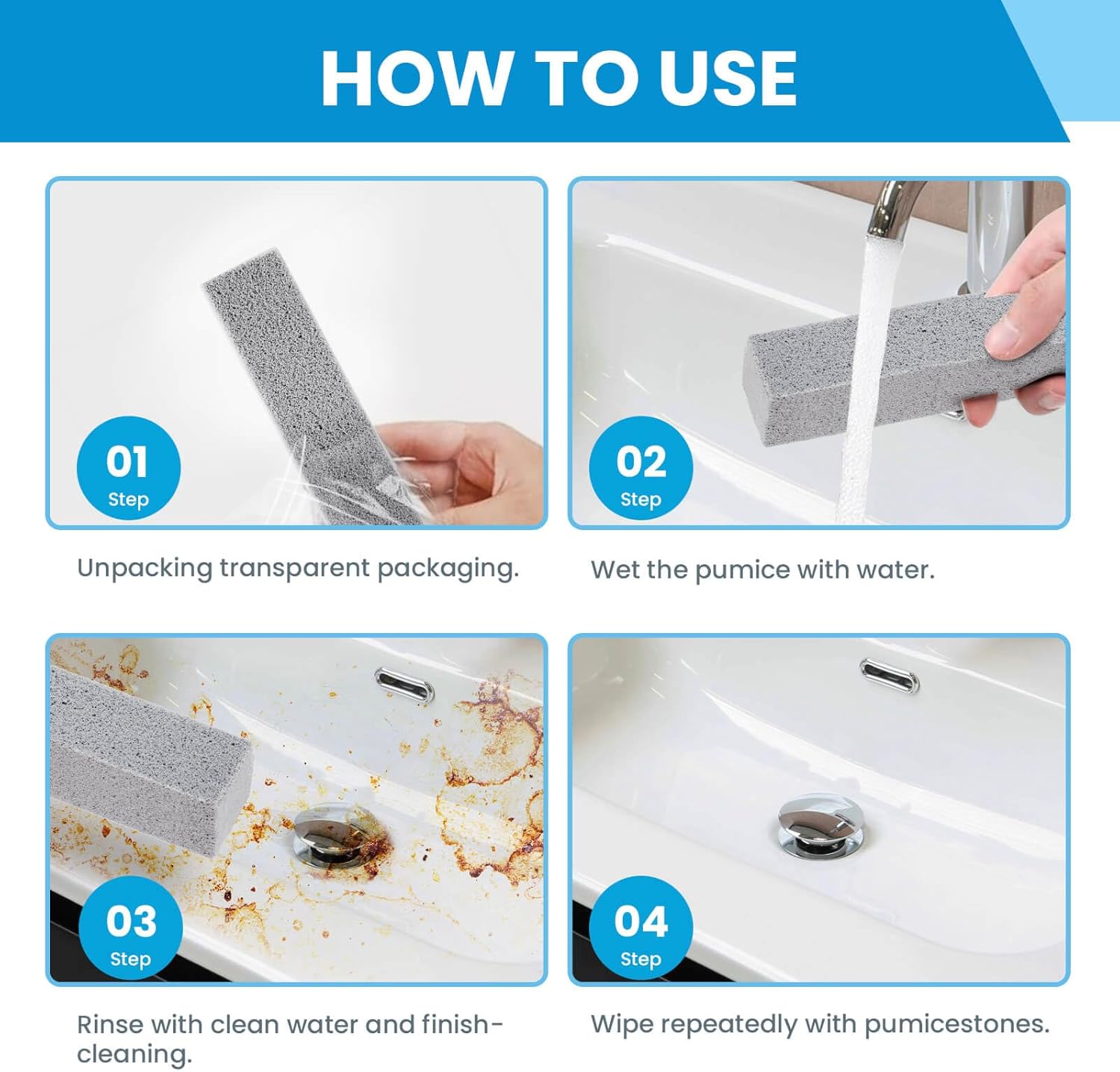 14 Pack Pumice Stones for Toilet and Surface Cleaning