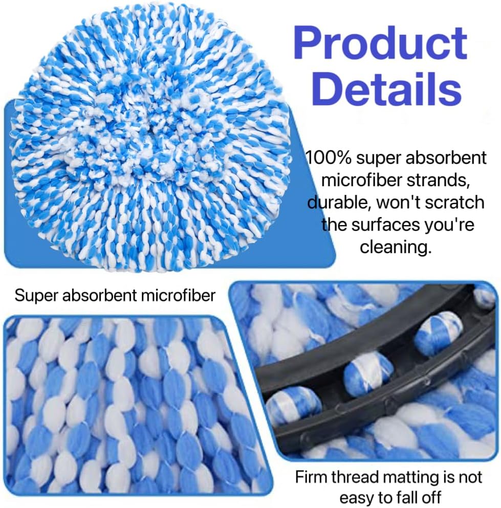 6 Pack Spin Mop Heads Replacement for O ceda RinseClean 2