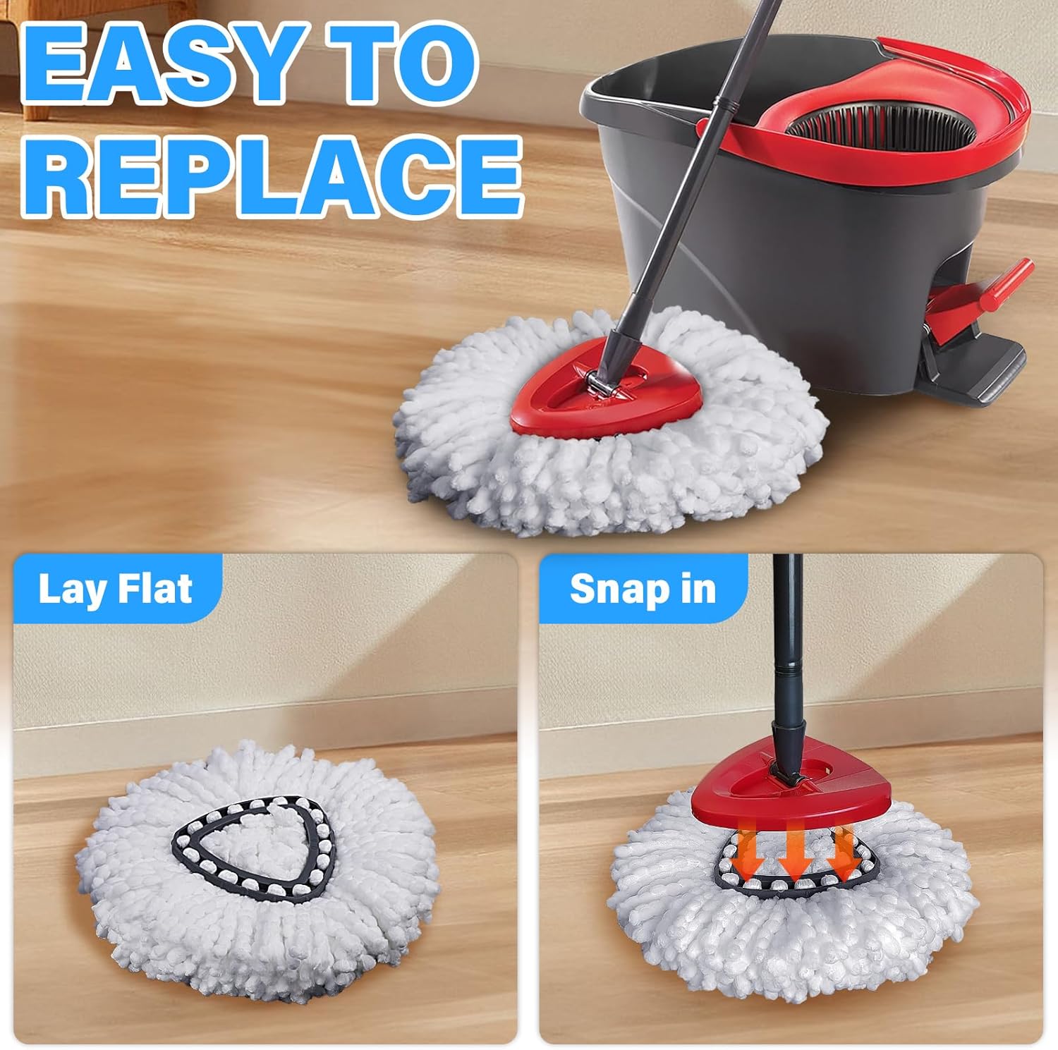 TATAANTY Spin Mop Replacement Heads 6 Pack