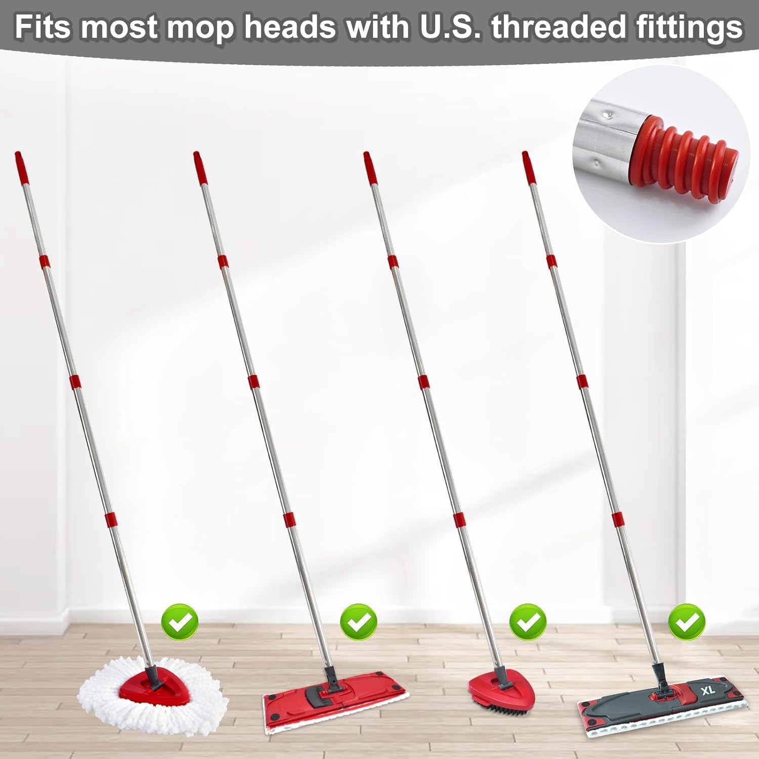 4-Section Spin Mop Handle Replacement
