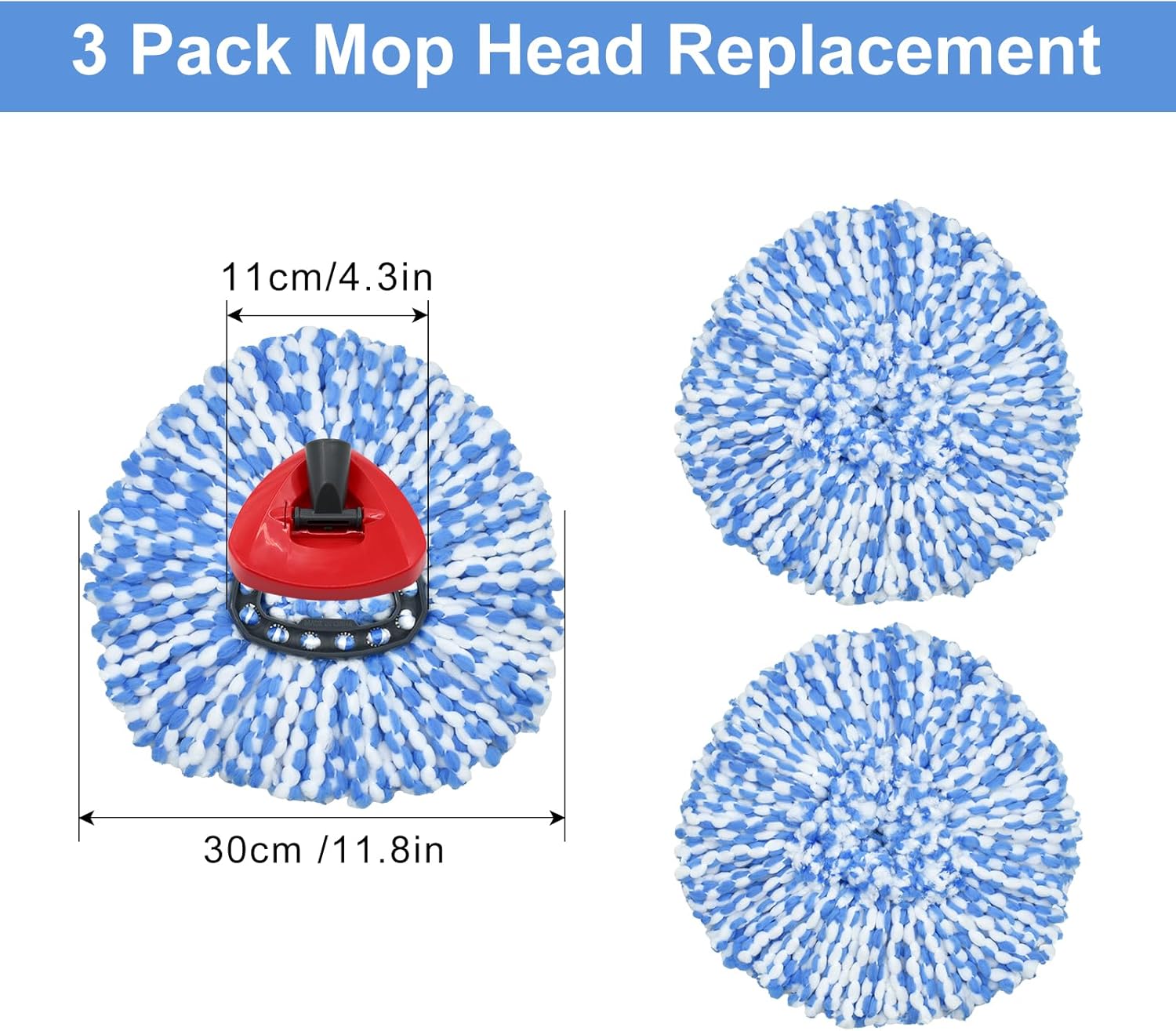 DLAIMI 3 Pack Mop Heads for RinseClean 2-Tank System