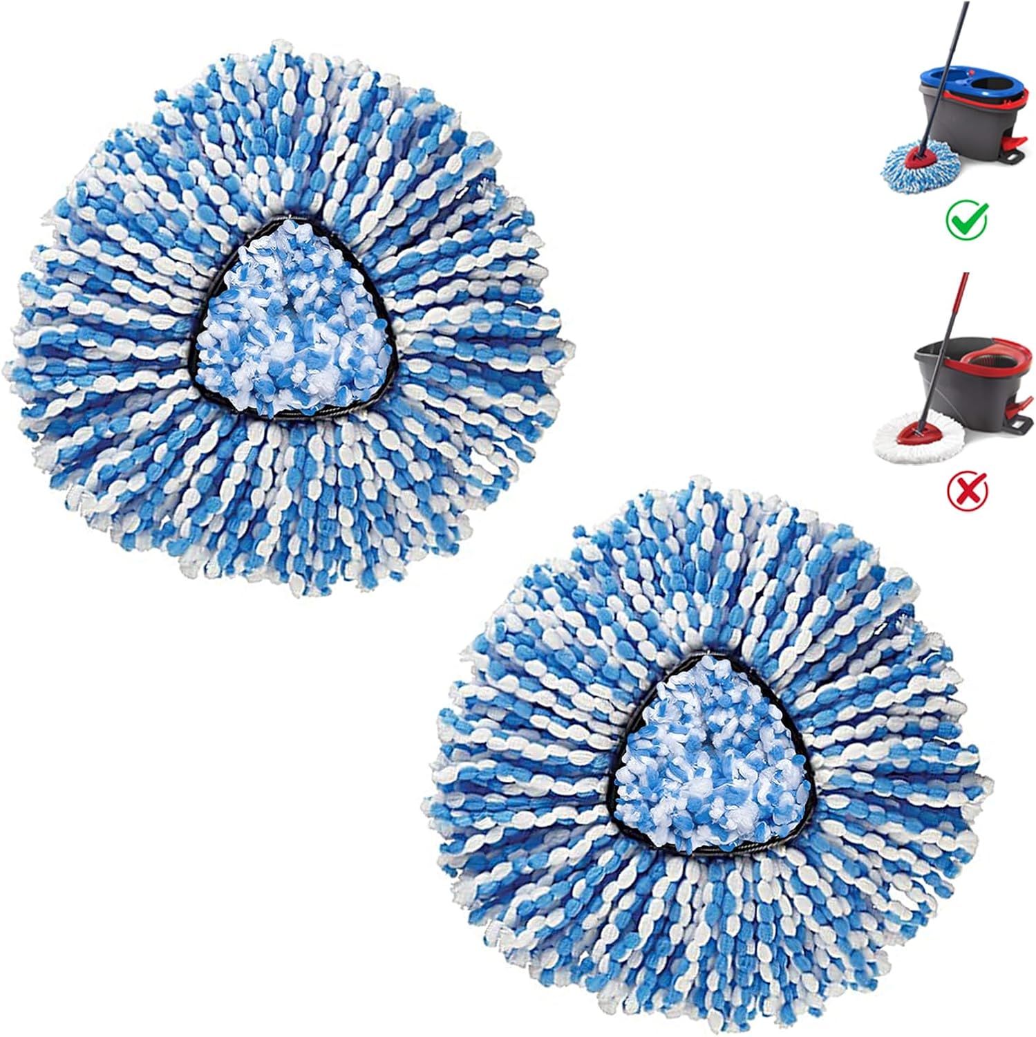 BonusLife Spin Mop Replacement Heads 2-Pack