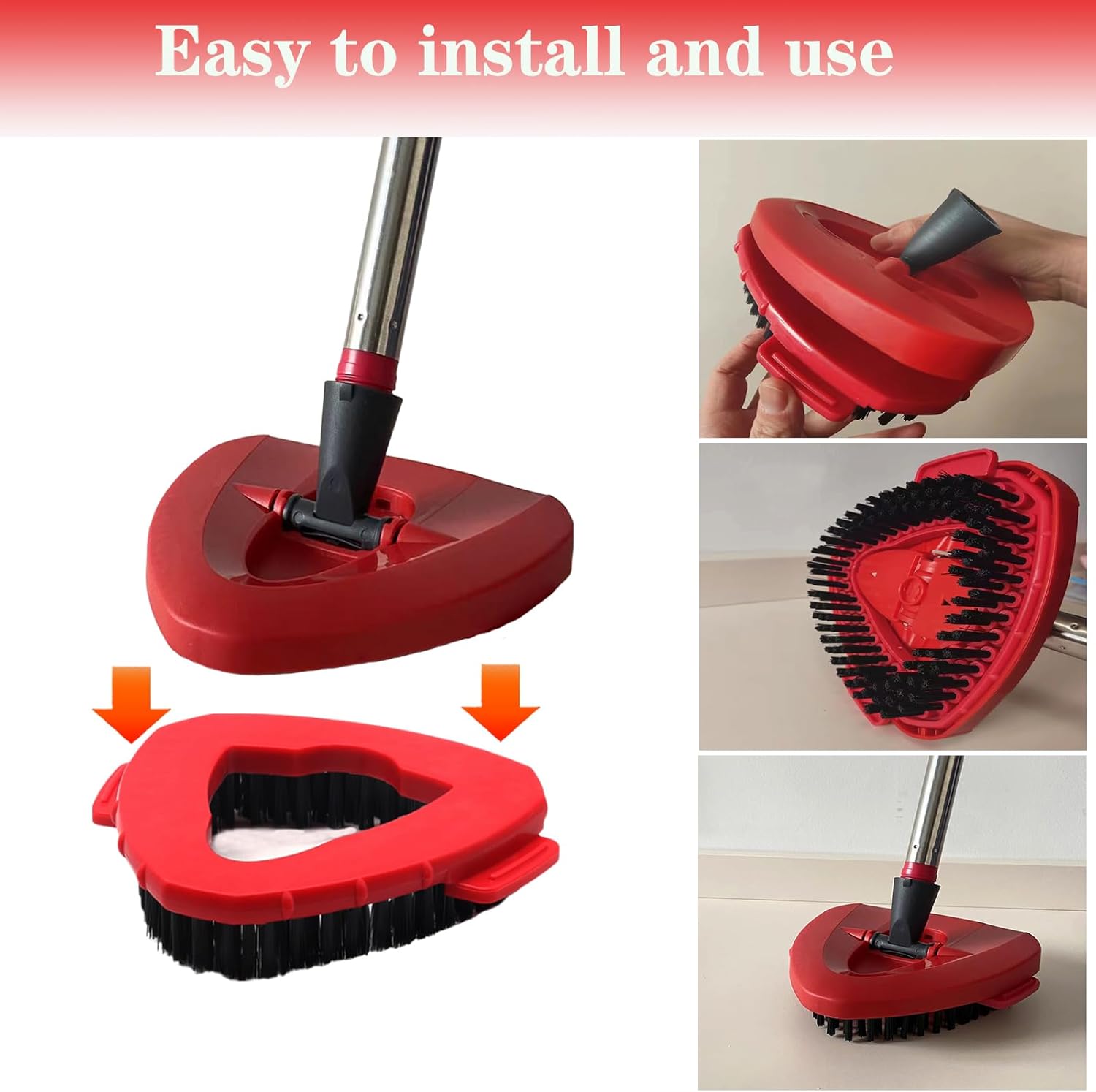 Fazlynyi Red Spin Mop Handle Set for OCeda EasyWring System