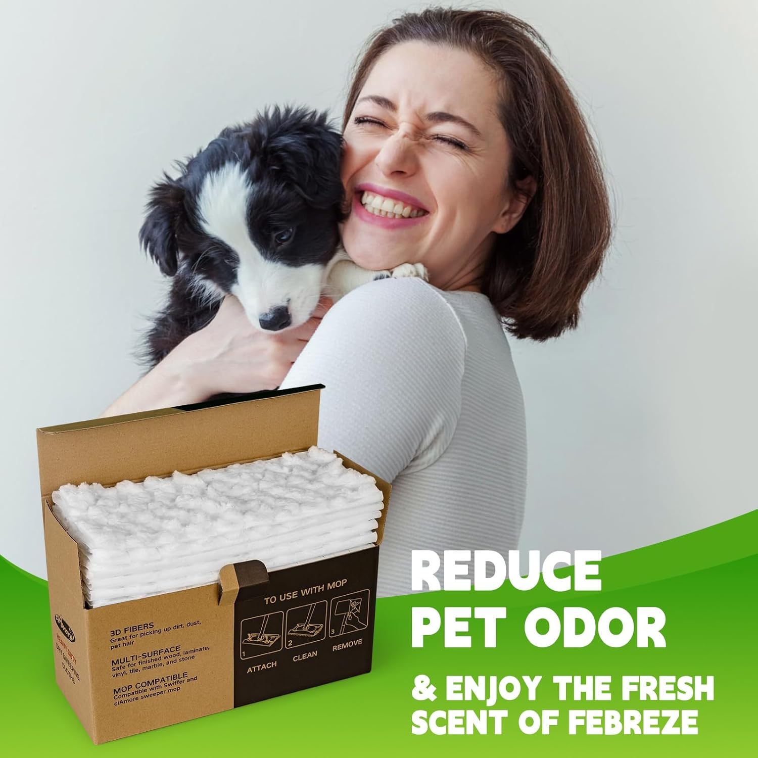 ClicLak Dry Mop Refills 60 Count for Pet Hair Dust