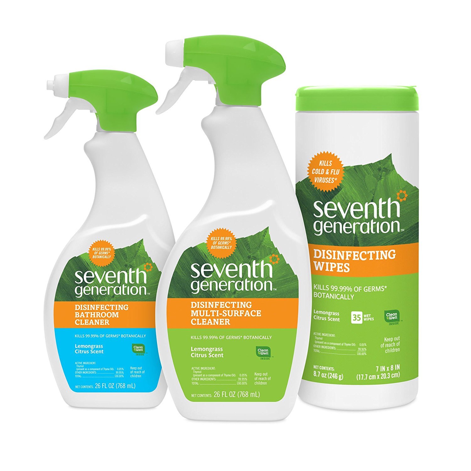 Seventh Generation Disinfecting Bathroom Cleaner Lemongrass Citrus 26 fl oz