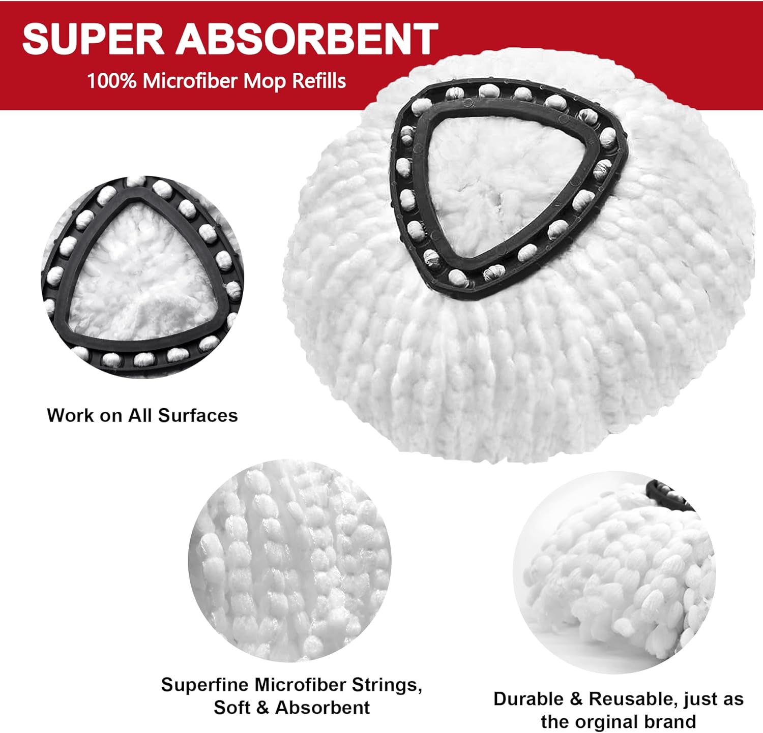 Tidy Monster O-Ceda Easy Wrin Spin Mop Replacement 8-Pack