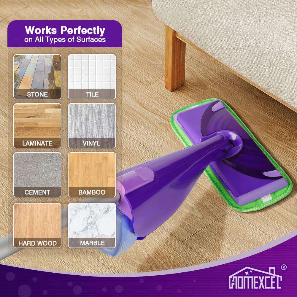 HOMEXCEL Microfiber Mop Pads Refill Pack of 4