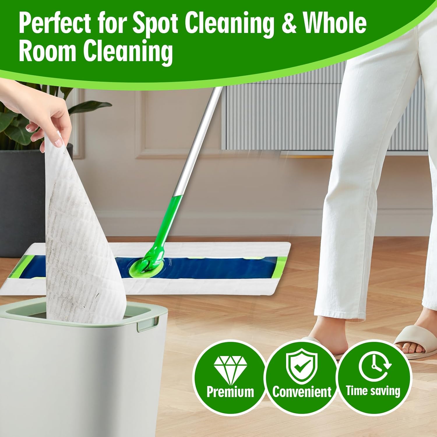 FURCIELOS XL Dry Sweeping Cloths for Swiffer Mop 60 Count Replacement Pads