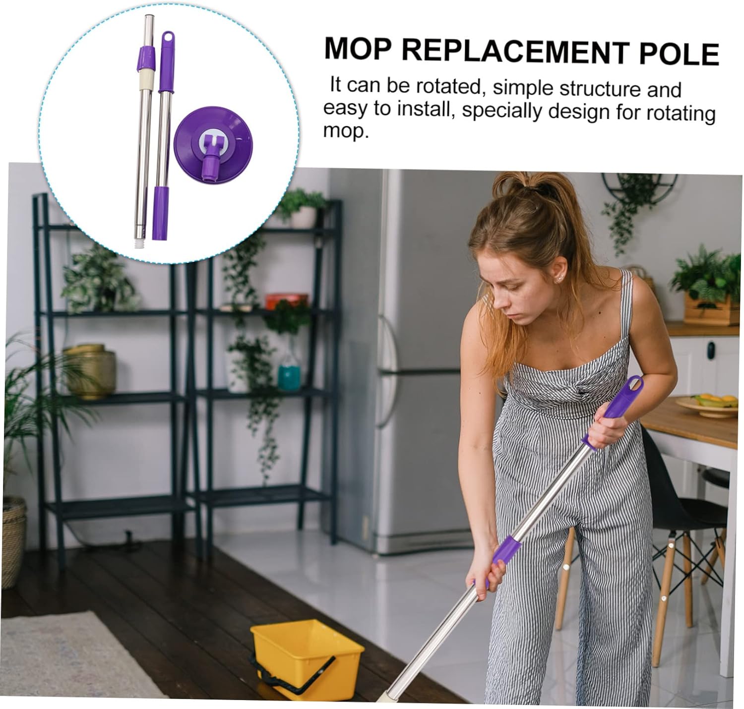 Ipetboom Stainless Steel Mop Handle Replacement