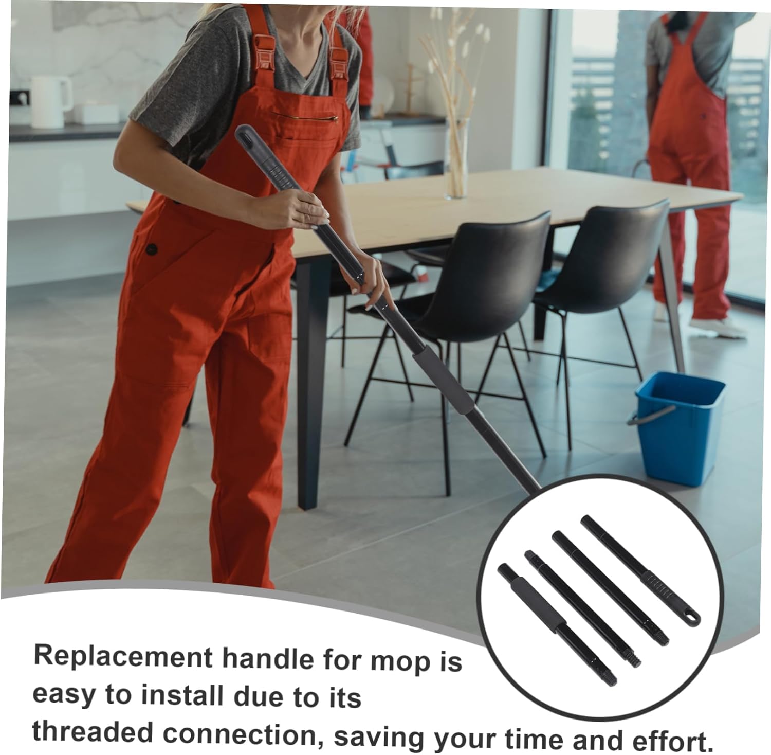 Ipetboom Metal Mop Handle Replacement Rod for Durable Floor Cleaning