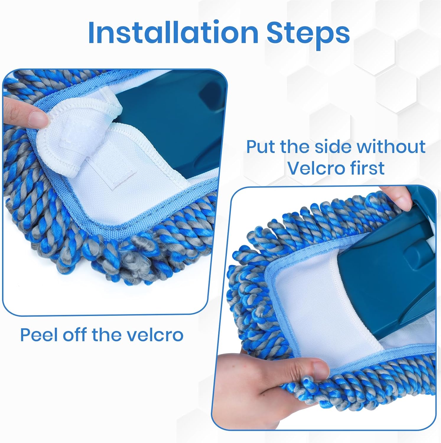 TrueYee 2 Pack Microfiber Mop Replacement Pads for Dry and Wet Cleaning