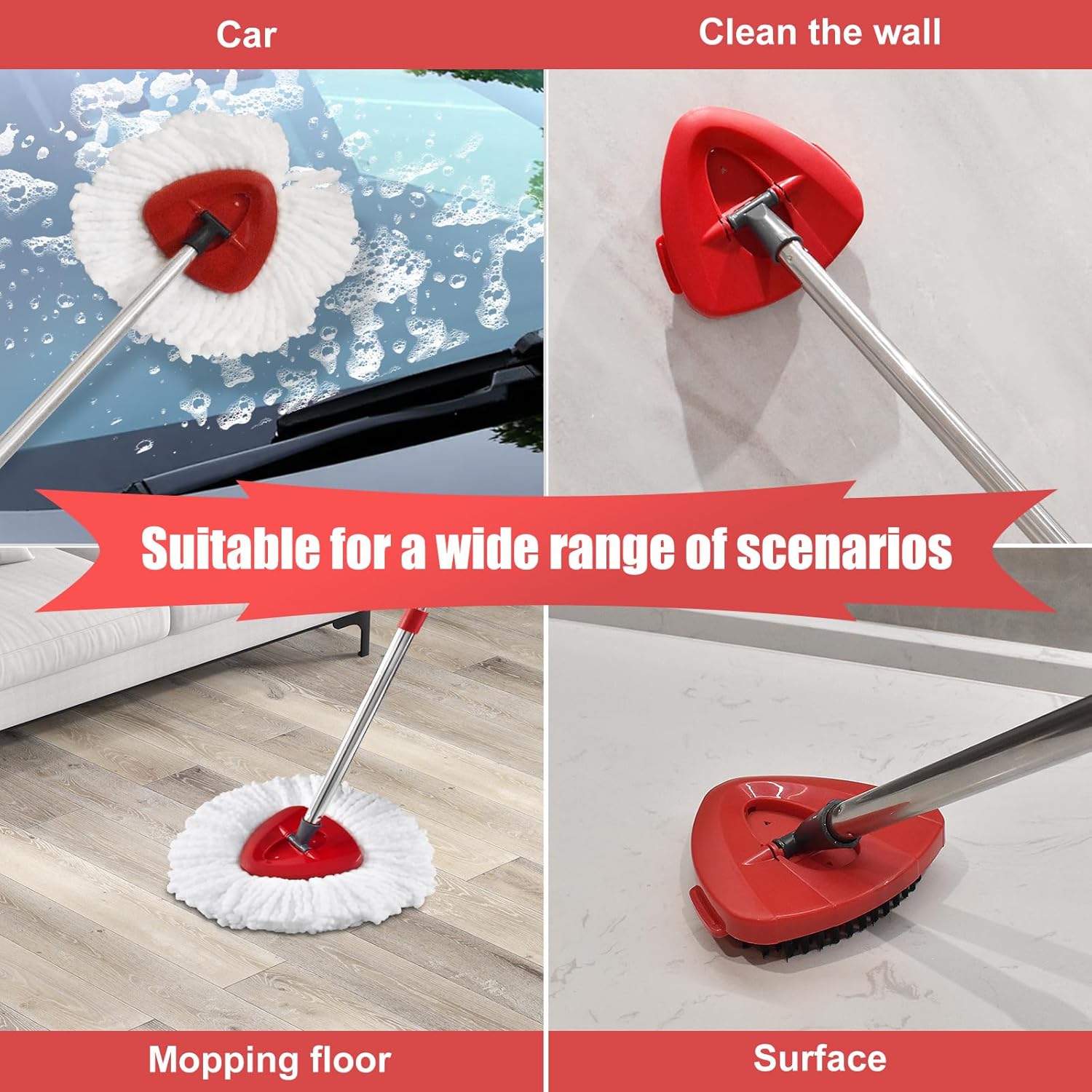 Aruihm Spin Mop Replacement Handle 2 Pack