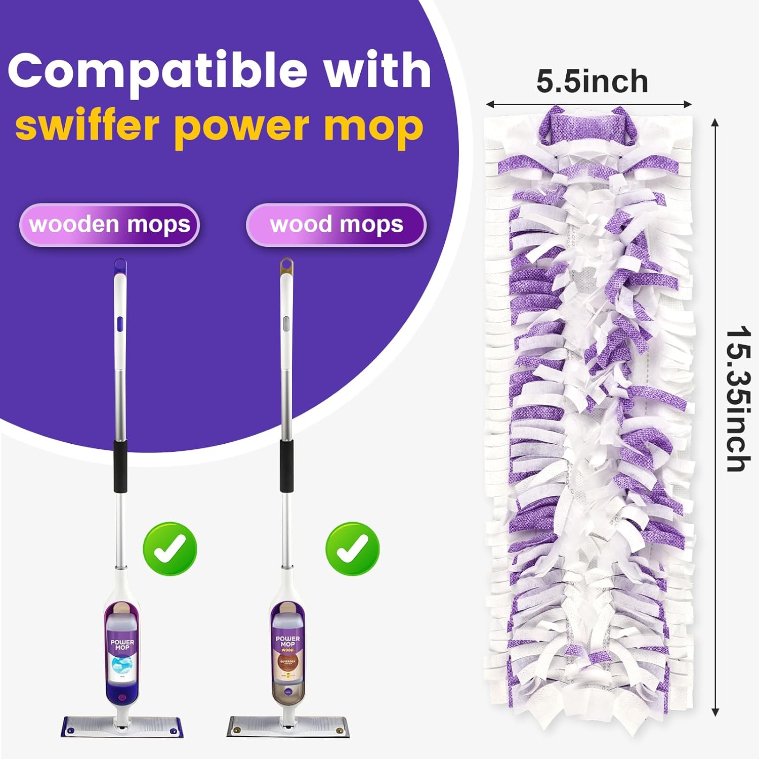 ZMZPA Power Mop Pads for Swiffer Compatible 32 Refills