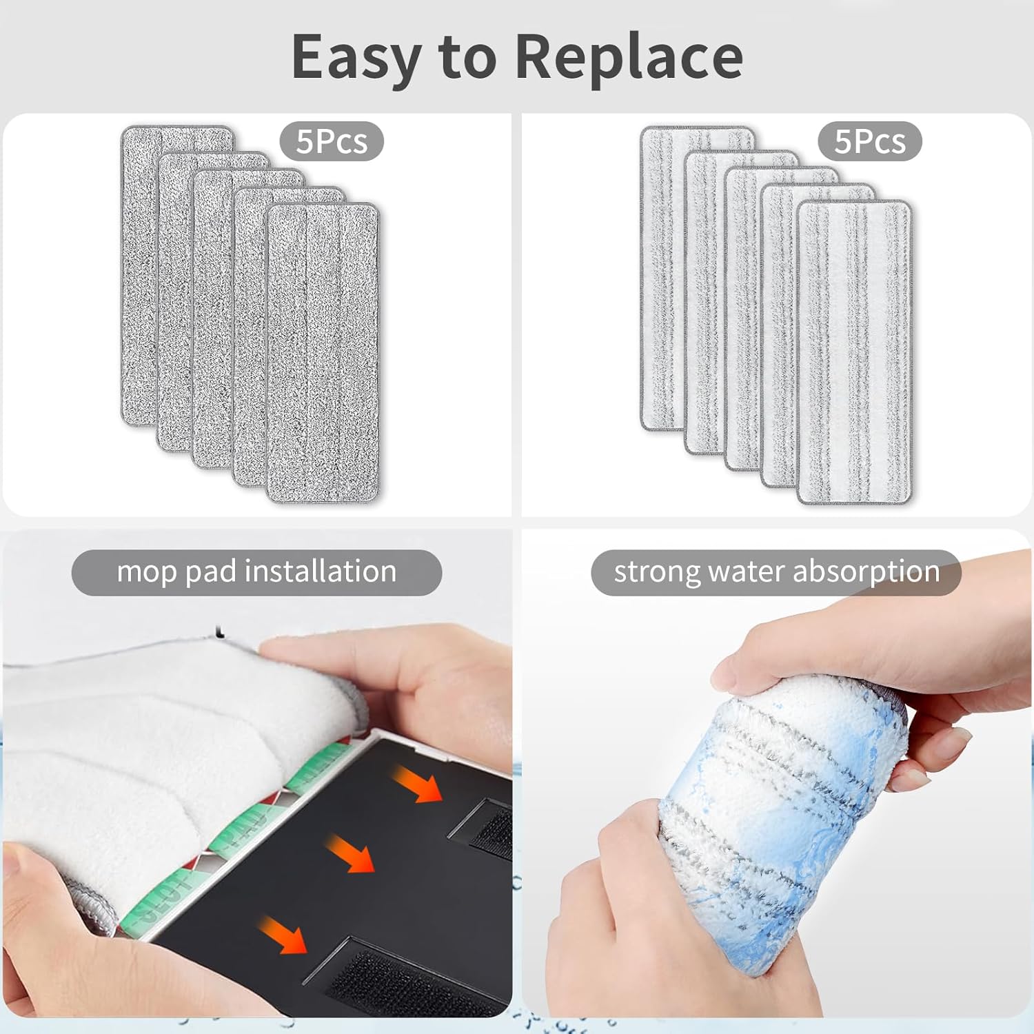 Bluearks 10Pcs Joymoop Mop Replacement Pads