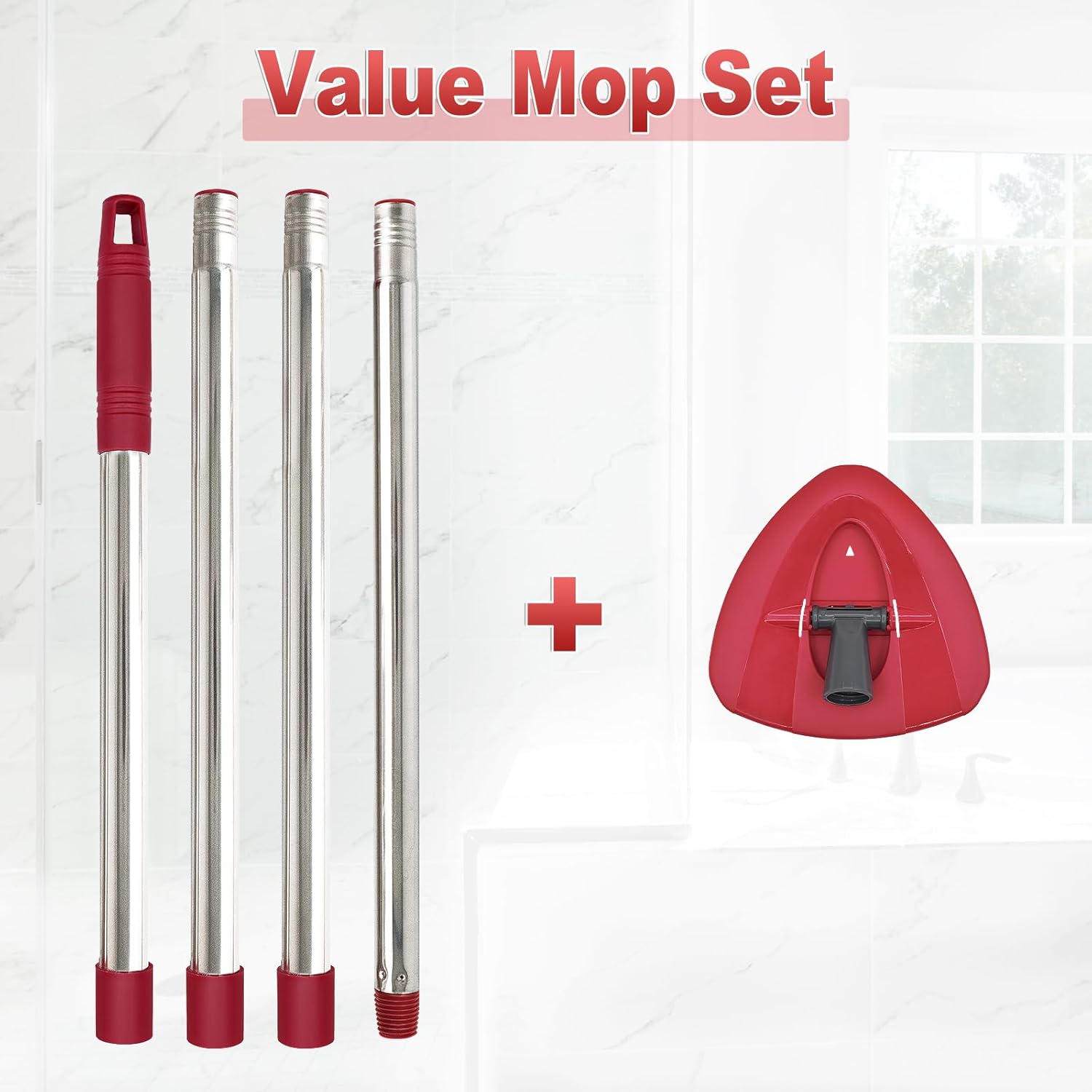 4-Section Stainless Steel Mop Handle Base for O Cedar