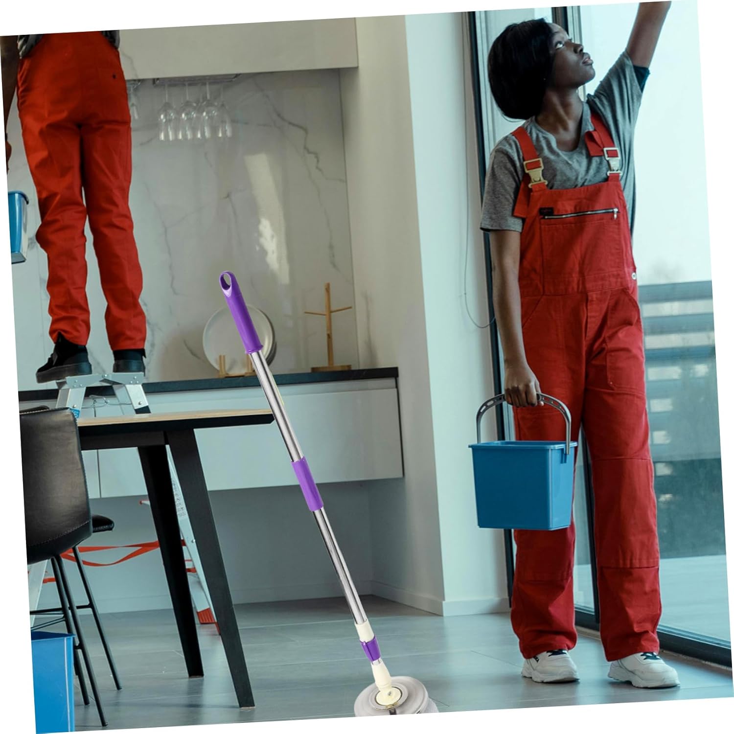Ipetboom Rotating Mop Handle Stainless Steel Detachable