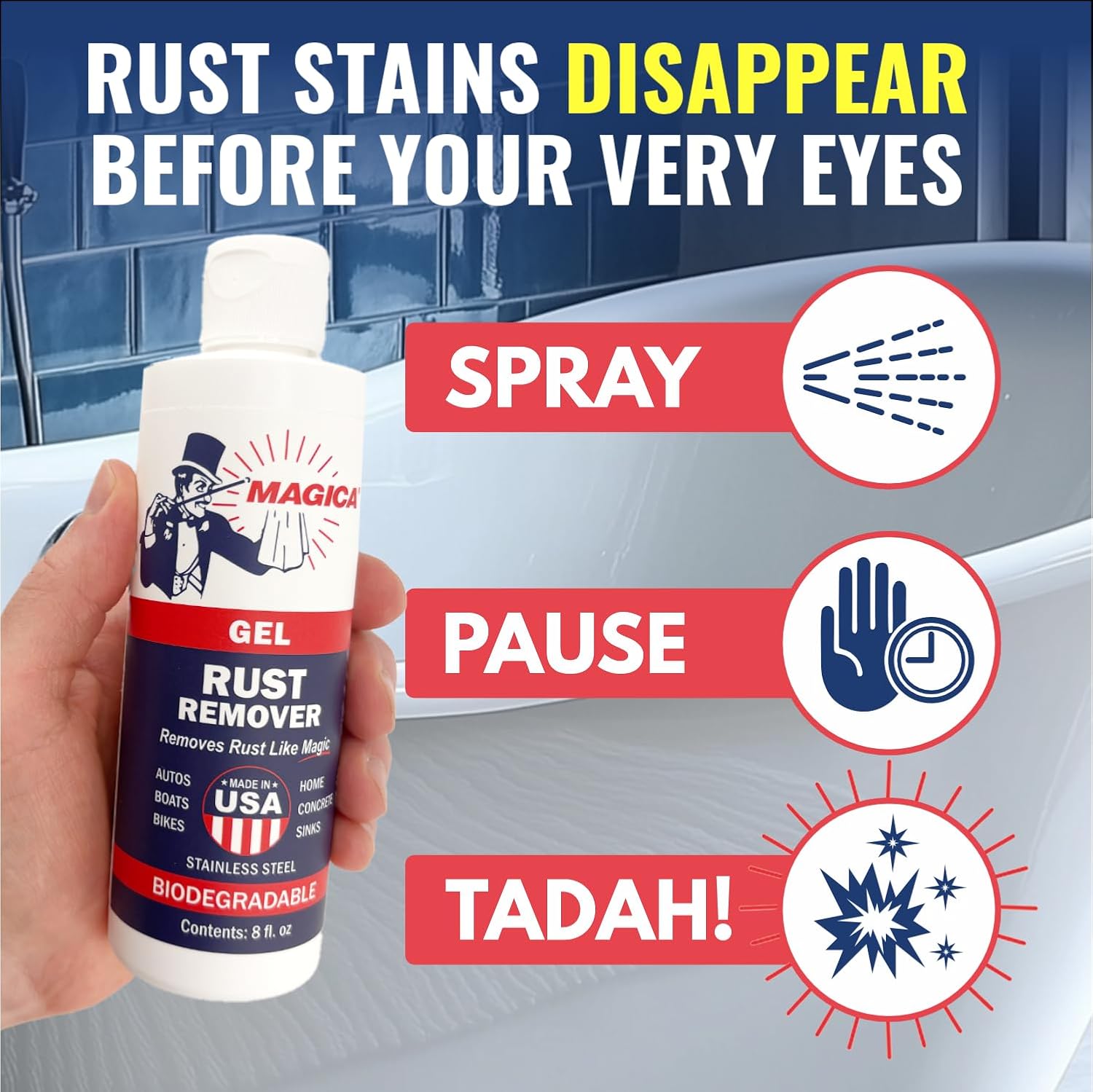 Magica Rust Remover 8oz Gel USA Made