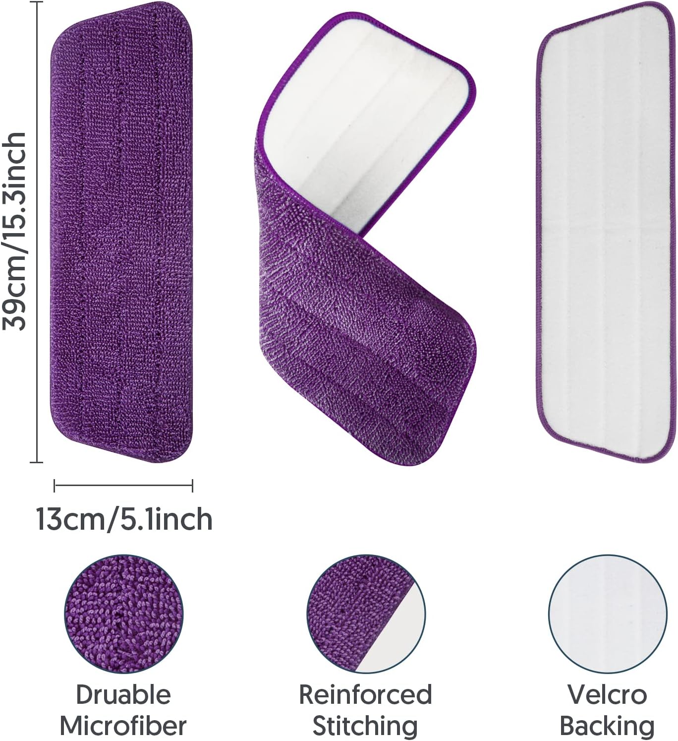 7 Reusable Mop Pads for Swiffer PowerMop - MEXERRIS Microfiber Refills