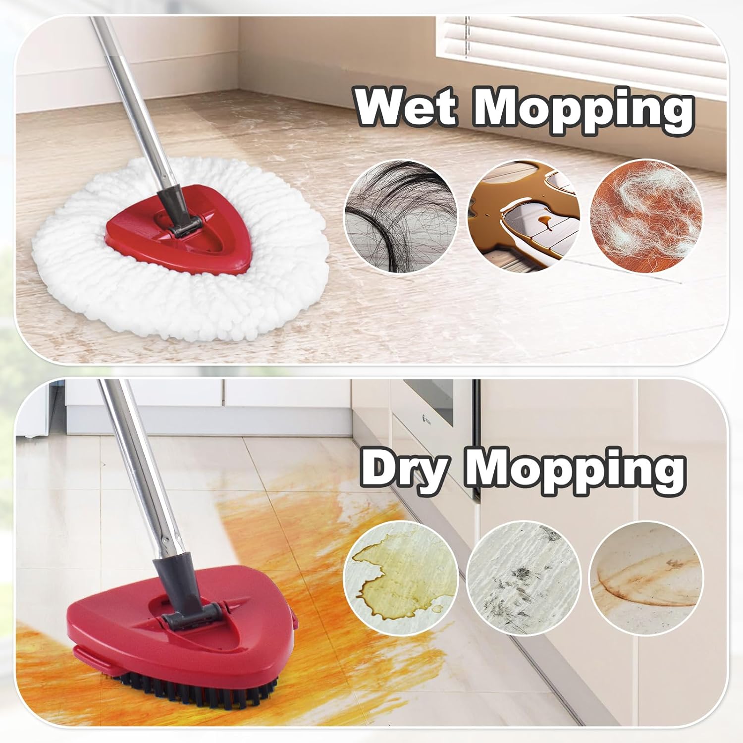 DLAIMI Spin Mop Replacement Heads for Ocedar EasyWring