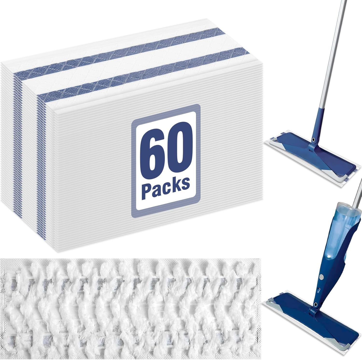 60 Pack Microfiber Cleaning Pads for Bona Mop 1