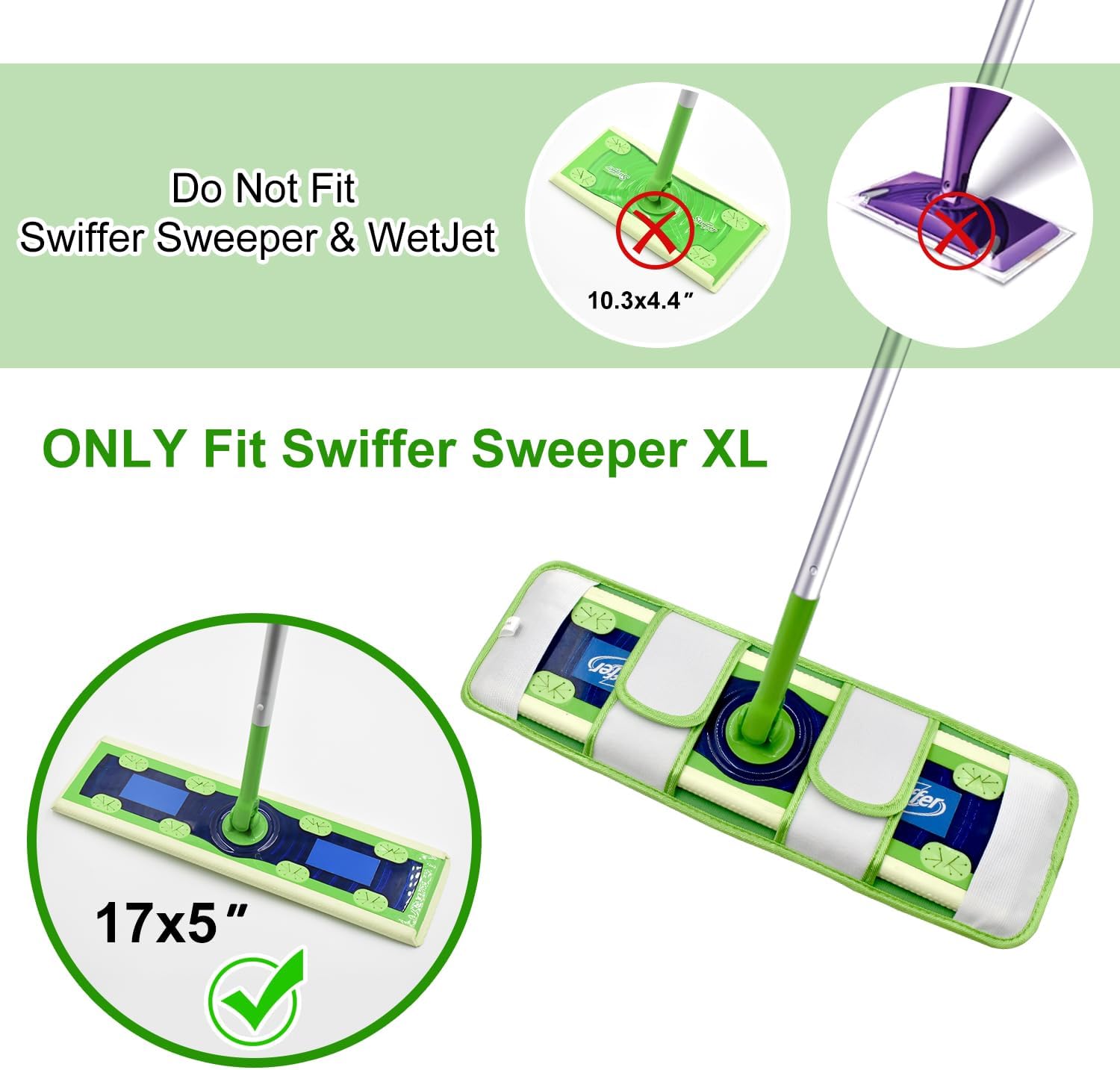 GFRED 4 Pack Swiffer XL Mop Pads Reusable Wet Dry