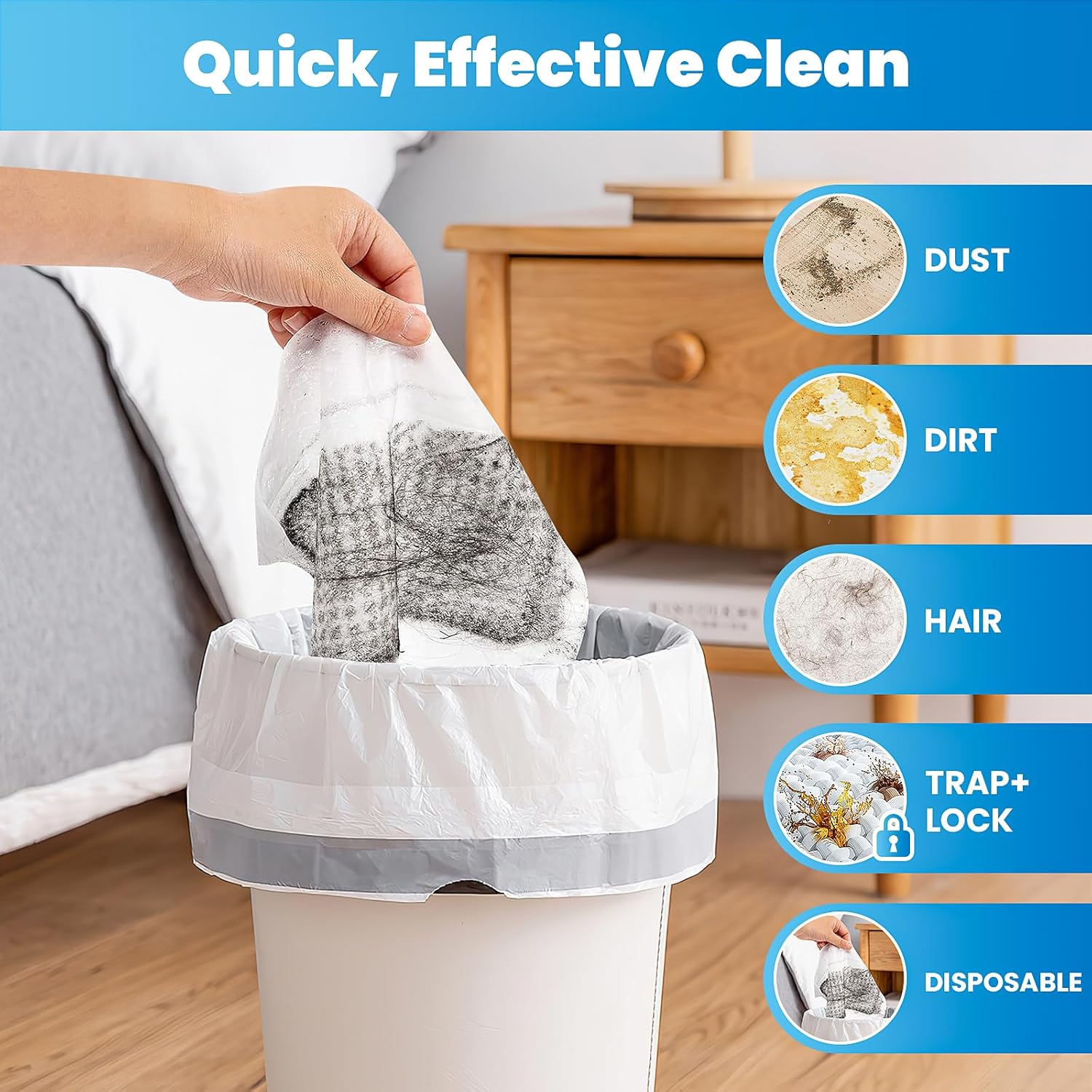 Bisenkud Extra Wide XL Dry Sweeping Cloths 50 Count Pet Heavy Duty Refills