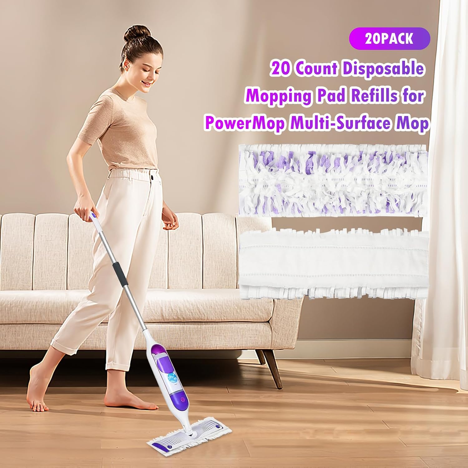 20 Pack NIXOOT PowerMop Mopping Pad Refills