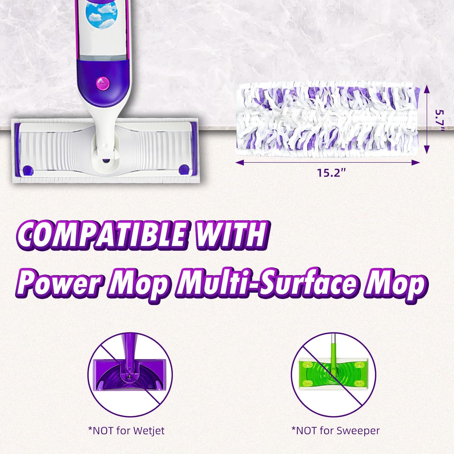 DrFlito 25 Pack Power Mop Pad Refills Unscented