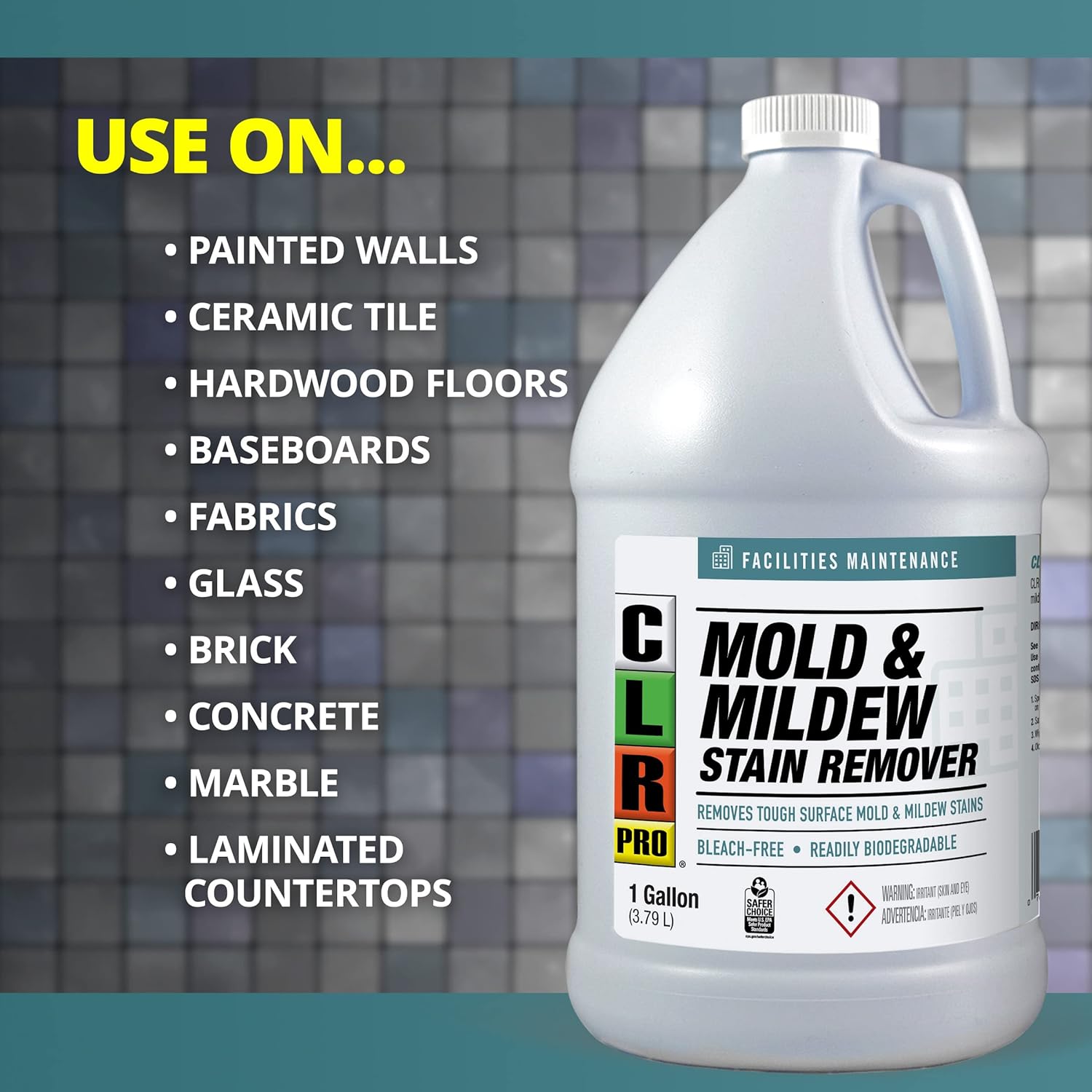 CLR PRO Heavy Duty Mold Mildew Stain Remover - 1 Gallon Bottle 1