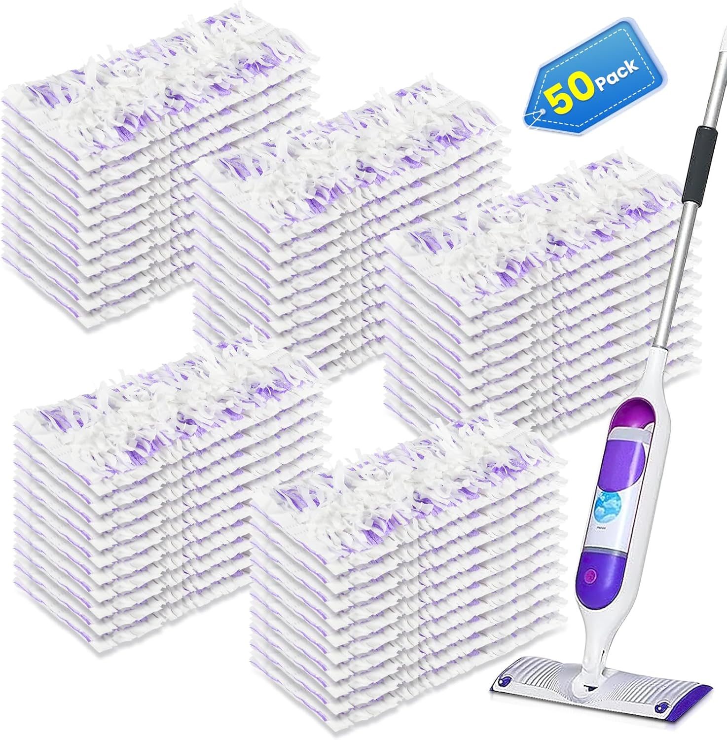 Bisenkud Cleaning Pads for Swiffer Power Mop 50 Pack 20 Thicker 1