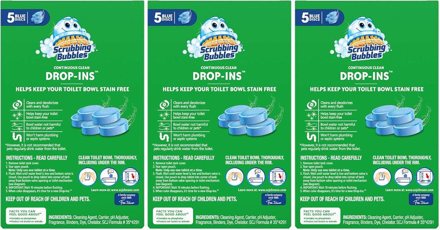 Scrubbing Bubbles Toilet Bowl Tablets 5 Count Pack of 3 1