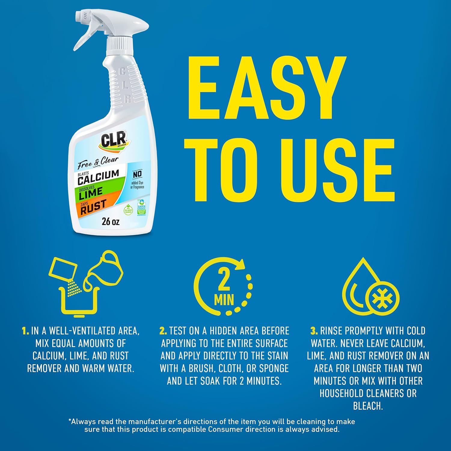 CLR Calcium Lime Rust Remover 26 Oz Free Clear