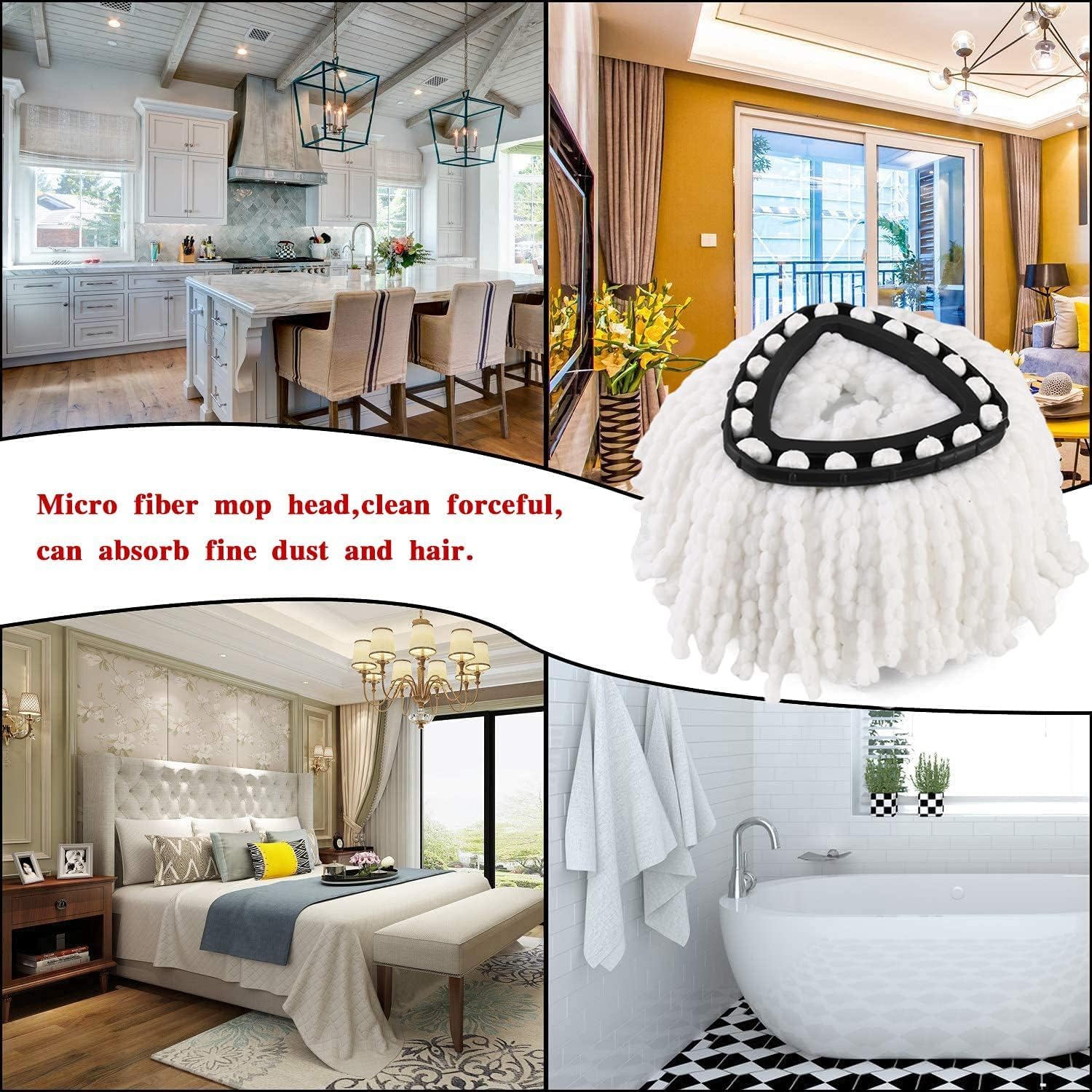 CCMRCQ Spin Mop Replacement Head 3 Pack