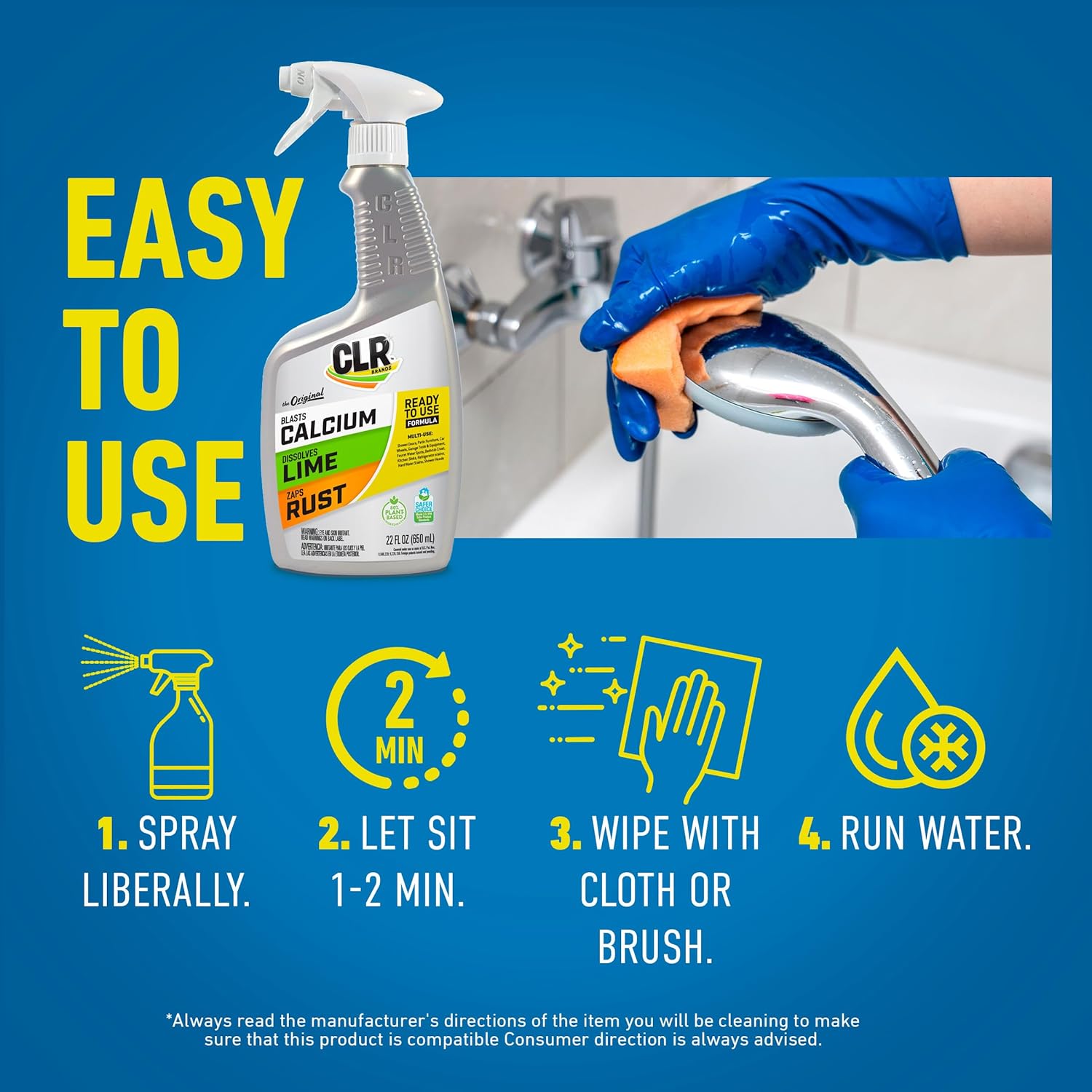 CLR Calcium Lime Rust Remover 22 Ounce Pack of 1 1