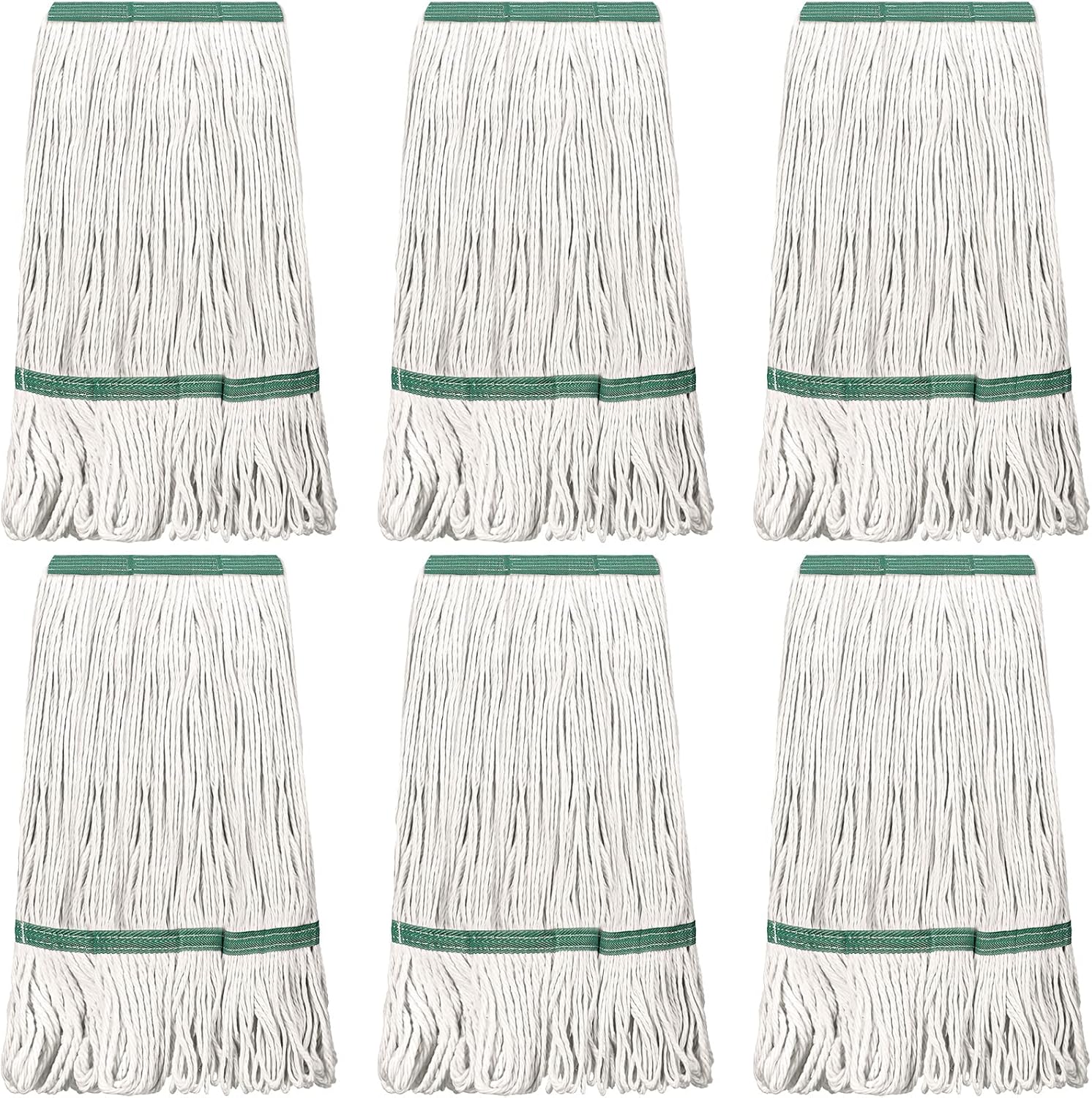 6 Pack Cotton String Mop Heads Heavy Duty Commercial Replacement