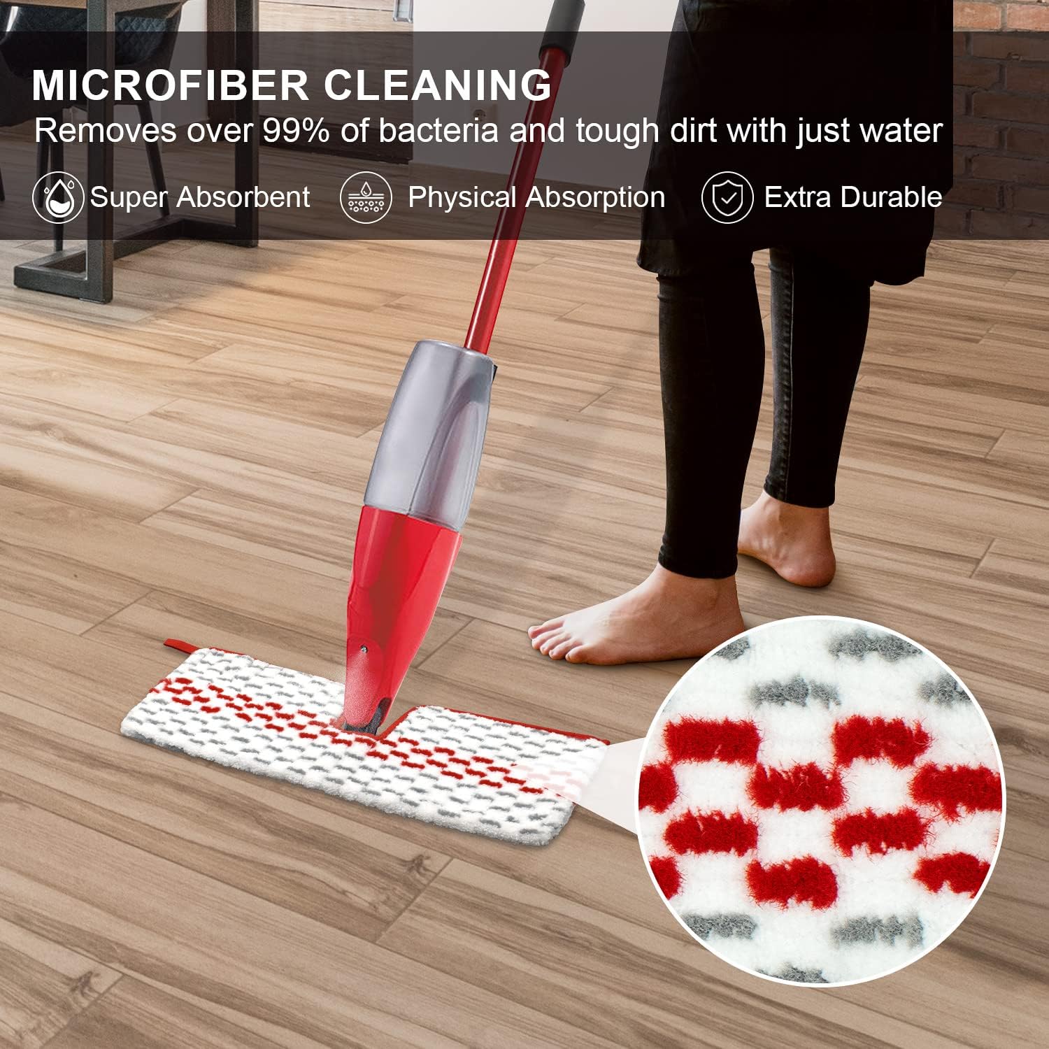 GFRED Microfiber Spray Mop Pads 3 Pack
